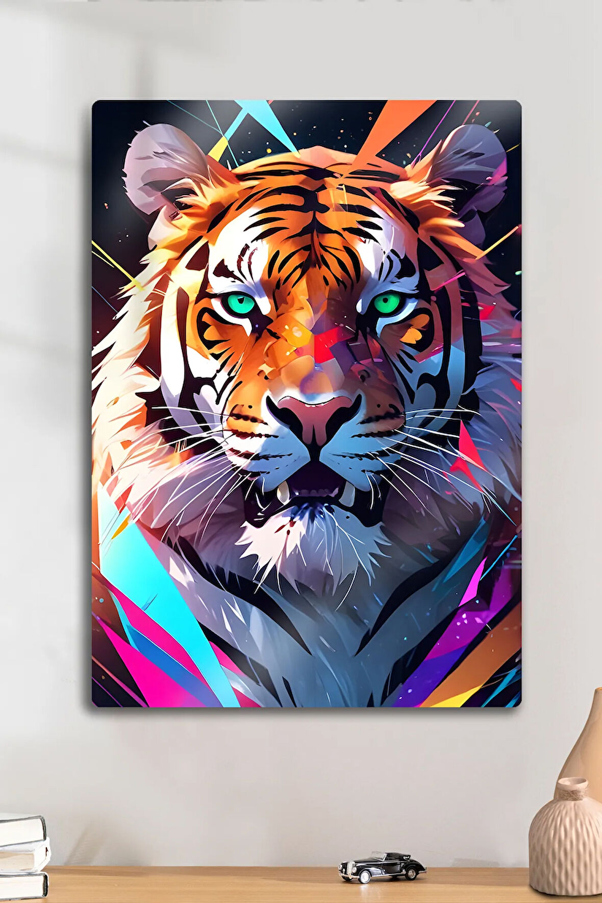 Metal Parlak Baskı - Tiger, Kaplan Dekoratif Tablo