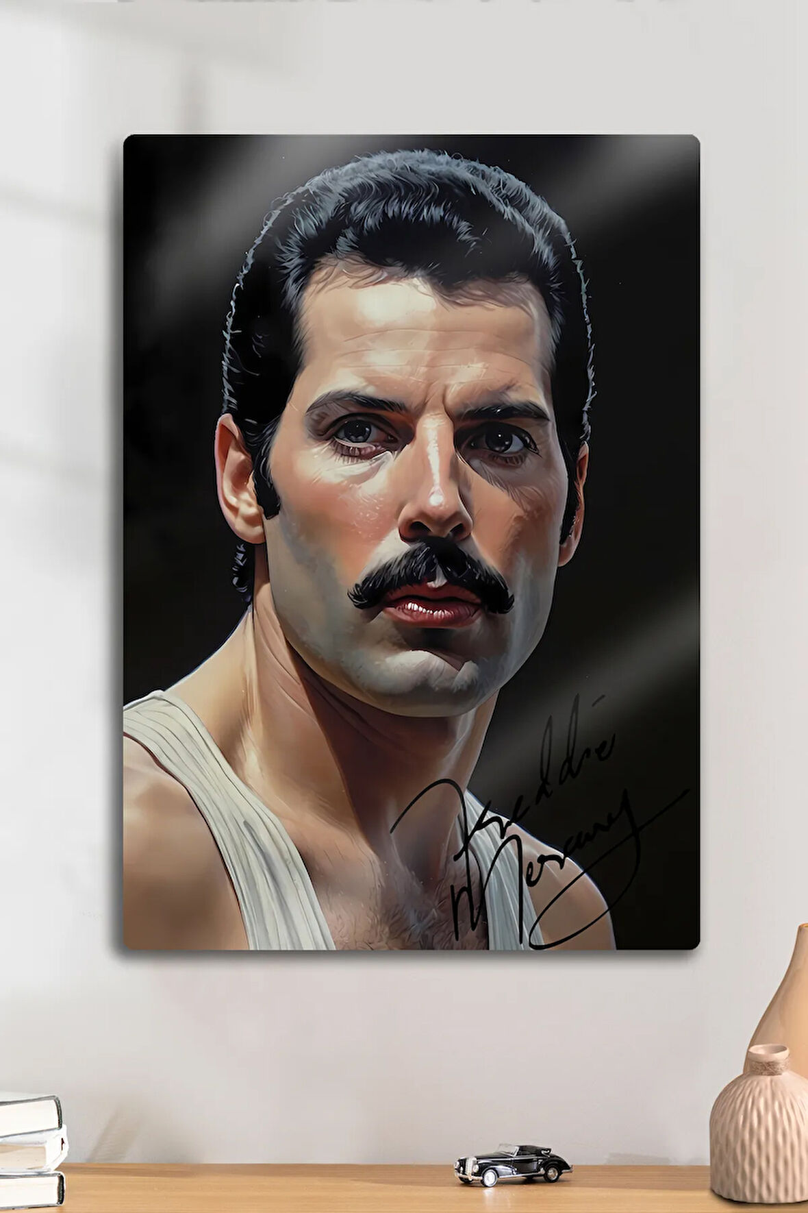 Metal Baskı - İmzalı Freddie Mercury, Queen, Bohemian Rhapsody, Dekoratif Tablo