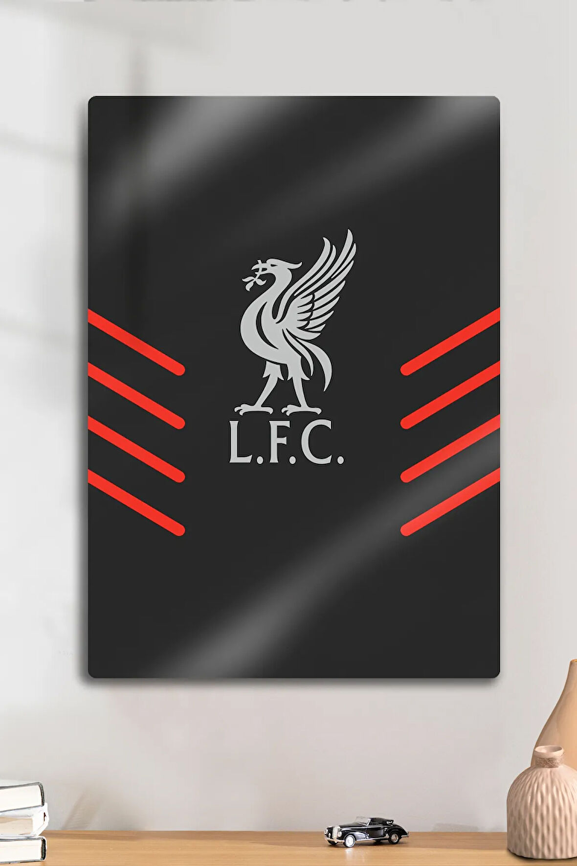 Metal Levha Üzerine - Liverpool LFC, Logo Temalı, Parlak Dekoratif Tablo