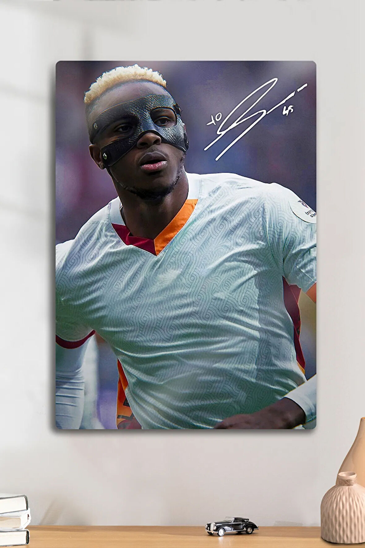 Metal Levha Üzerine - İmzalı Victor Osimhen, Taraftar Futbol Tablo, Premium Baskı