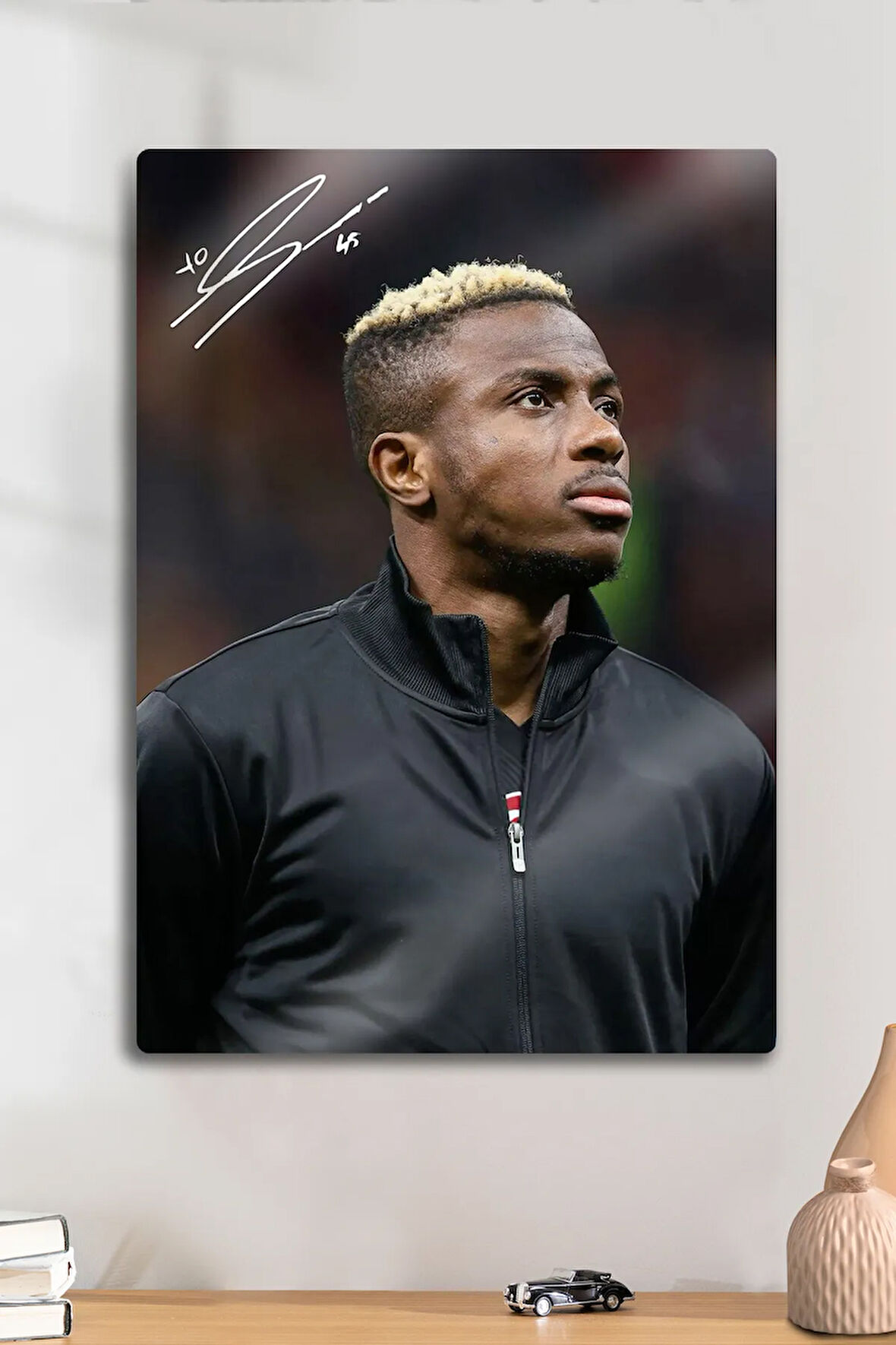 Metal Baskı - İmzalı Victor Osimhen, Taraftar Futbol Poster, Dekoratif Tablo
