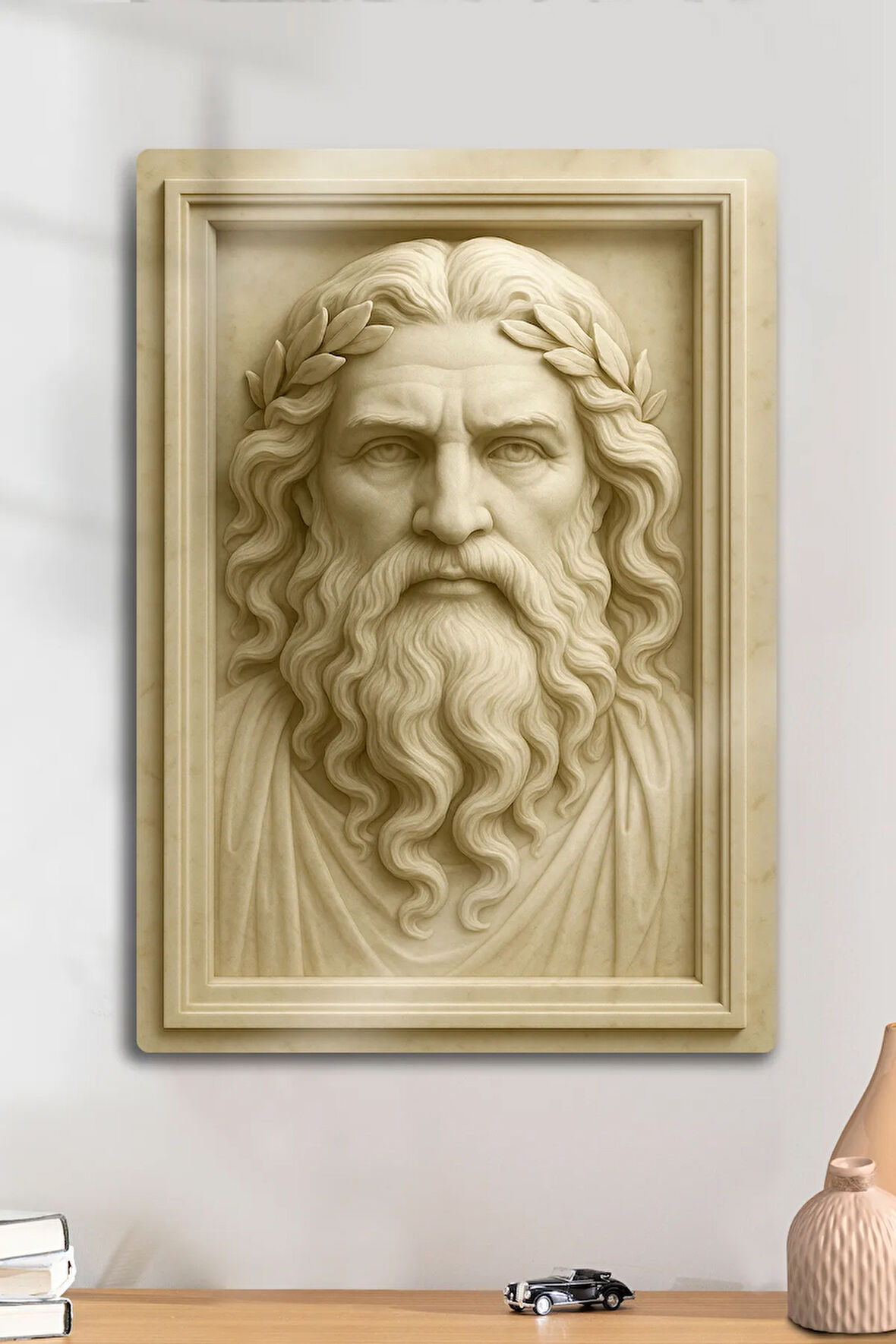 3D Metal Baskı - Yunan Tanrı Figürlü, Mitolojik Heykel, Dekoratif Tablo, Sanat, Ev Dekorasyon