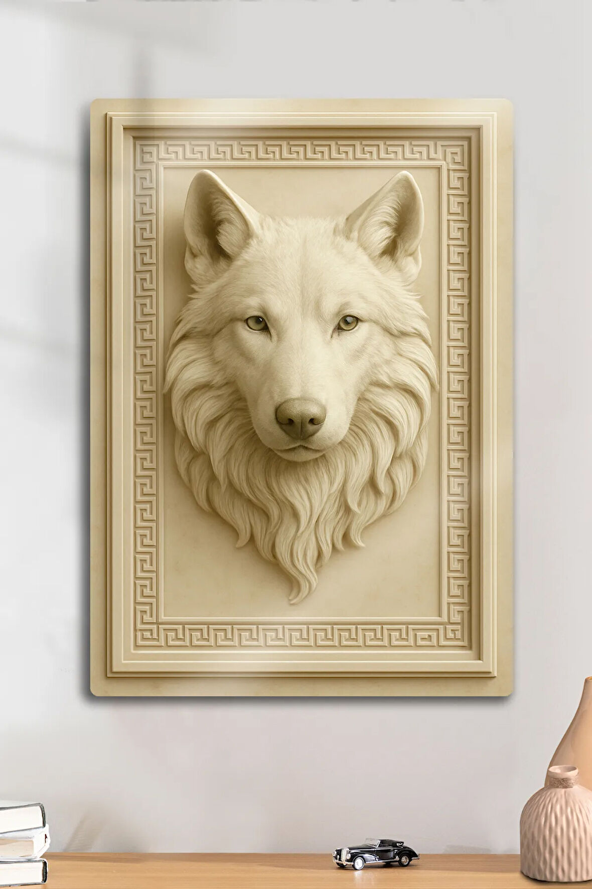 3D Metal Baskı - Kurt Figürlü Türk Dekoratif Tablo, Sanat, Ev Dekorasyon