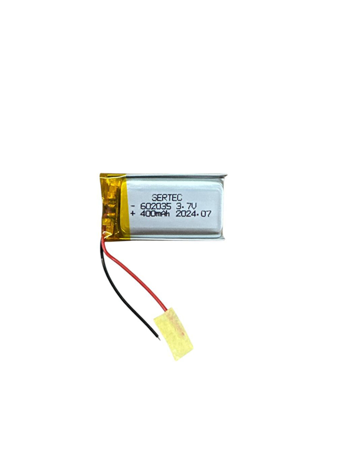 602035 3.7V 400mAh Li-Polymer Pil (Devreli/1.5A)