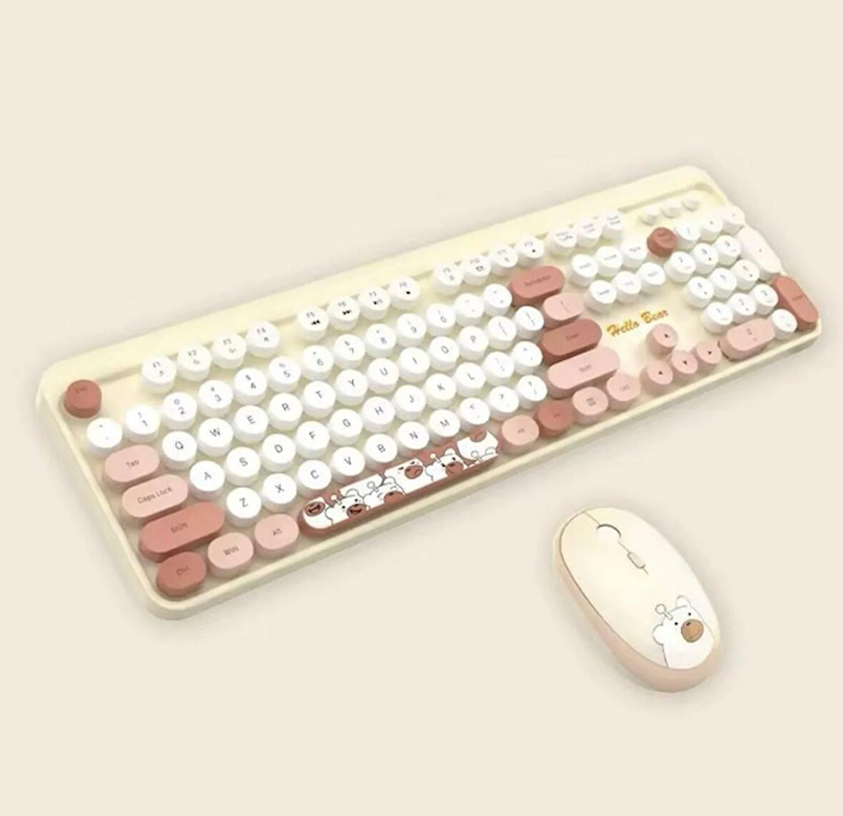 Hello Bear Sütlü Çay Klavye Mouse Set