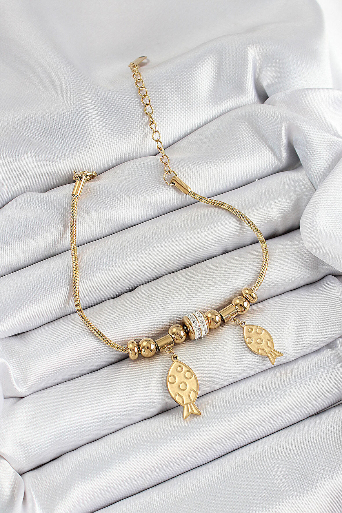 316L Çelik Gold Renk Balık Model Kadın Bileklik - TJ-BB7076