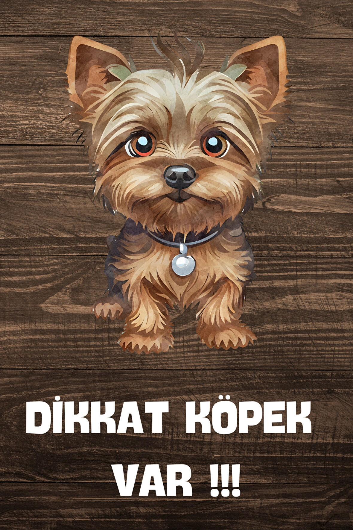 DİKKAT KÖPEK VAR TEMALI POSTER DKTK14