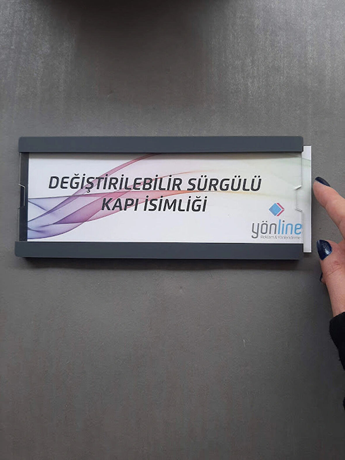 Değiştirilebilir Kendinden Yapışkanlı Sürgülü Kapı Isimliği