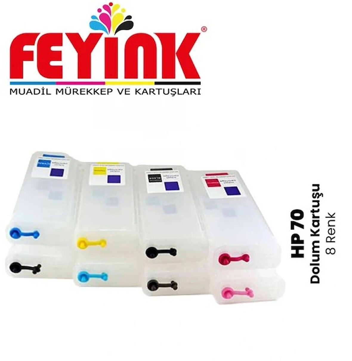 Feyink® Z Serisi 70 Kolay Dolabilen Dolum Kartuşu Süper Çipli 8 Renk Z2100/Z5200/Z5400/							