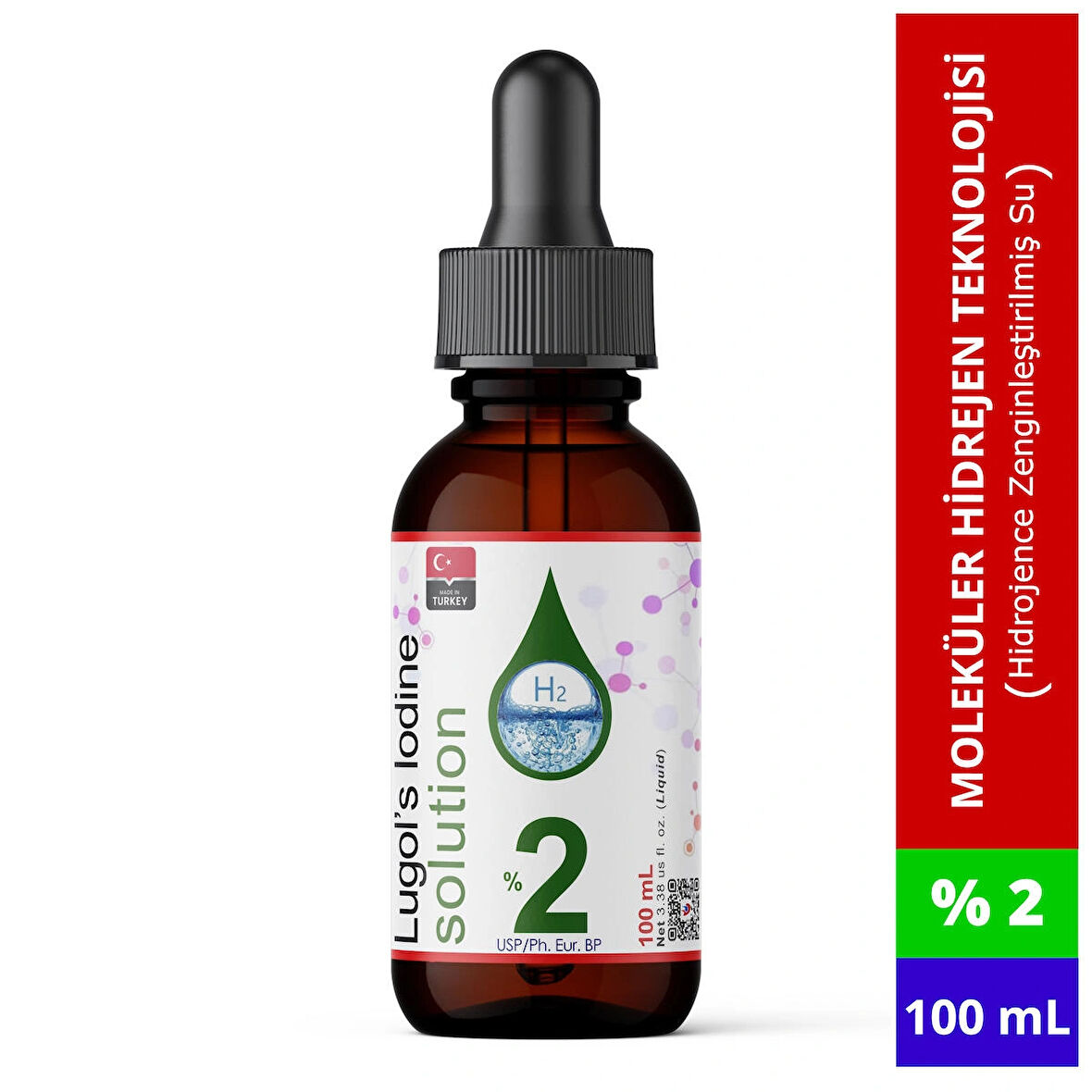 Dolar Kimya Lugol Çözeltisi %2 | Cam Damlalıklı Şişe | 100 mL