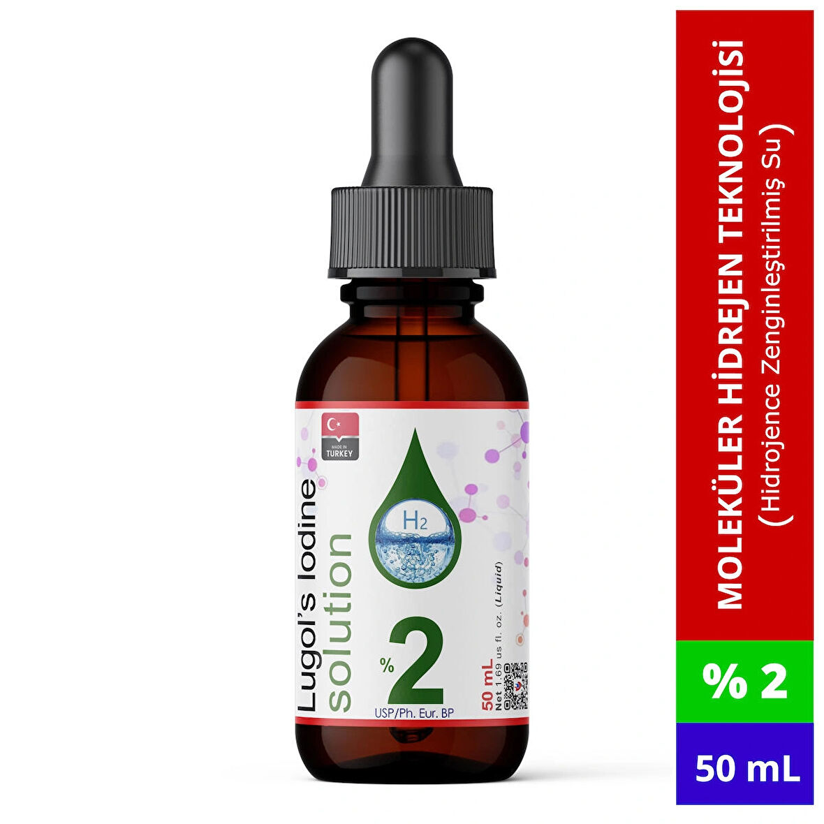 Dolar Kimya Lugol Çözeltisi %2 | Cam Damlalıklı Şişe| 50 mL (Lügol,İyot Damla)