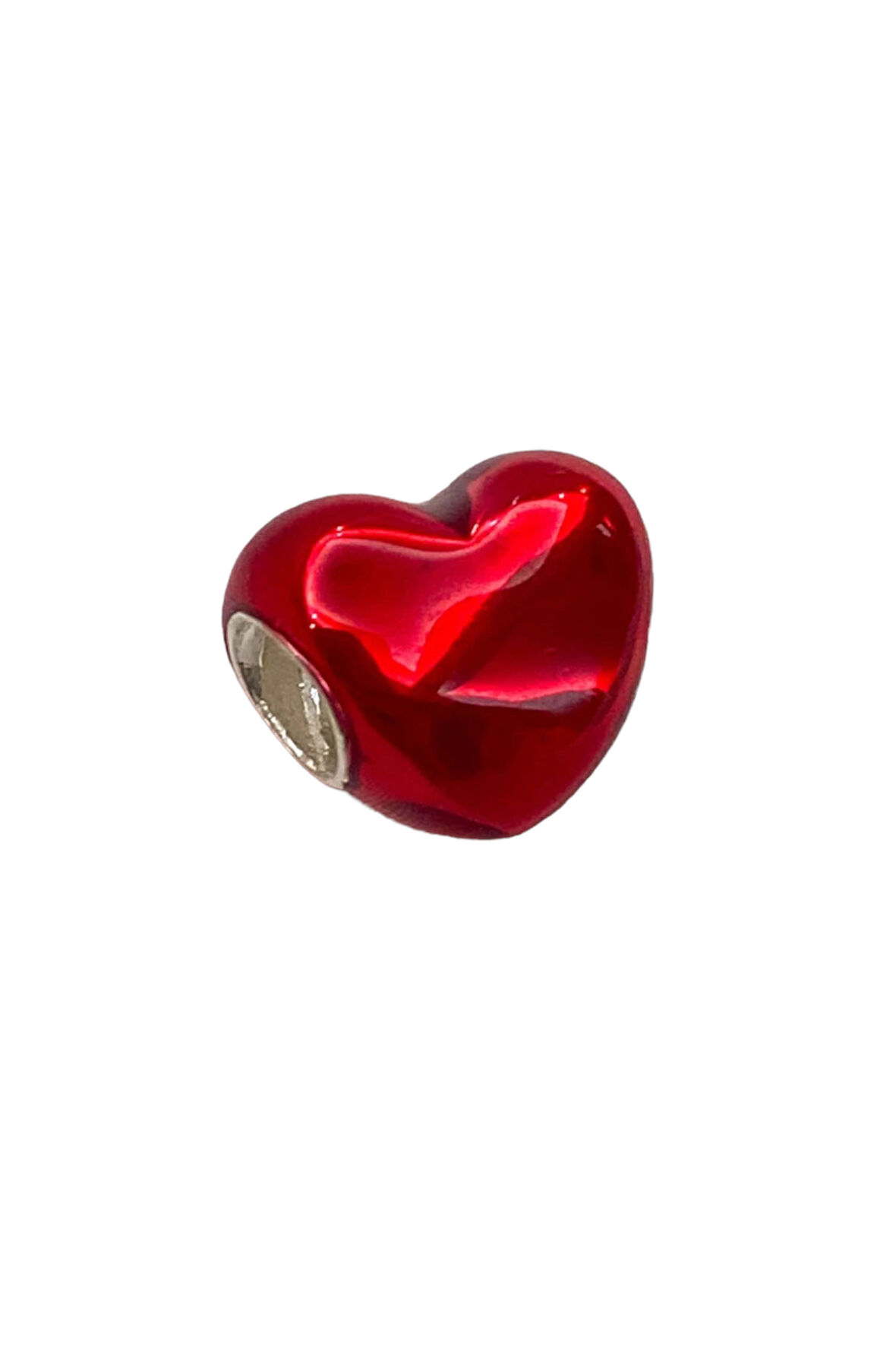 Kırmızı Metalik Kalp Charm
