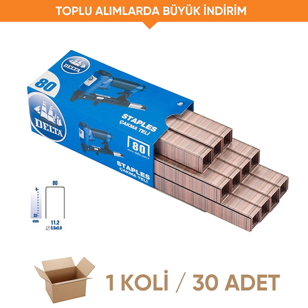 Delta Zımba Teli 80/12 (1 Koli - 30 Adet)