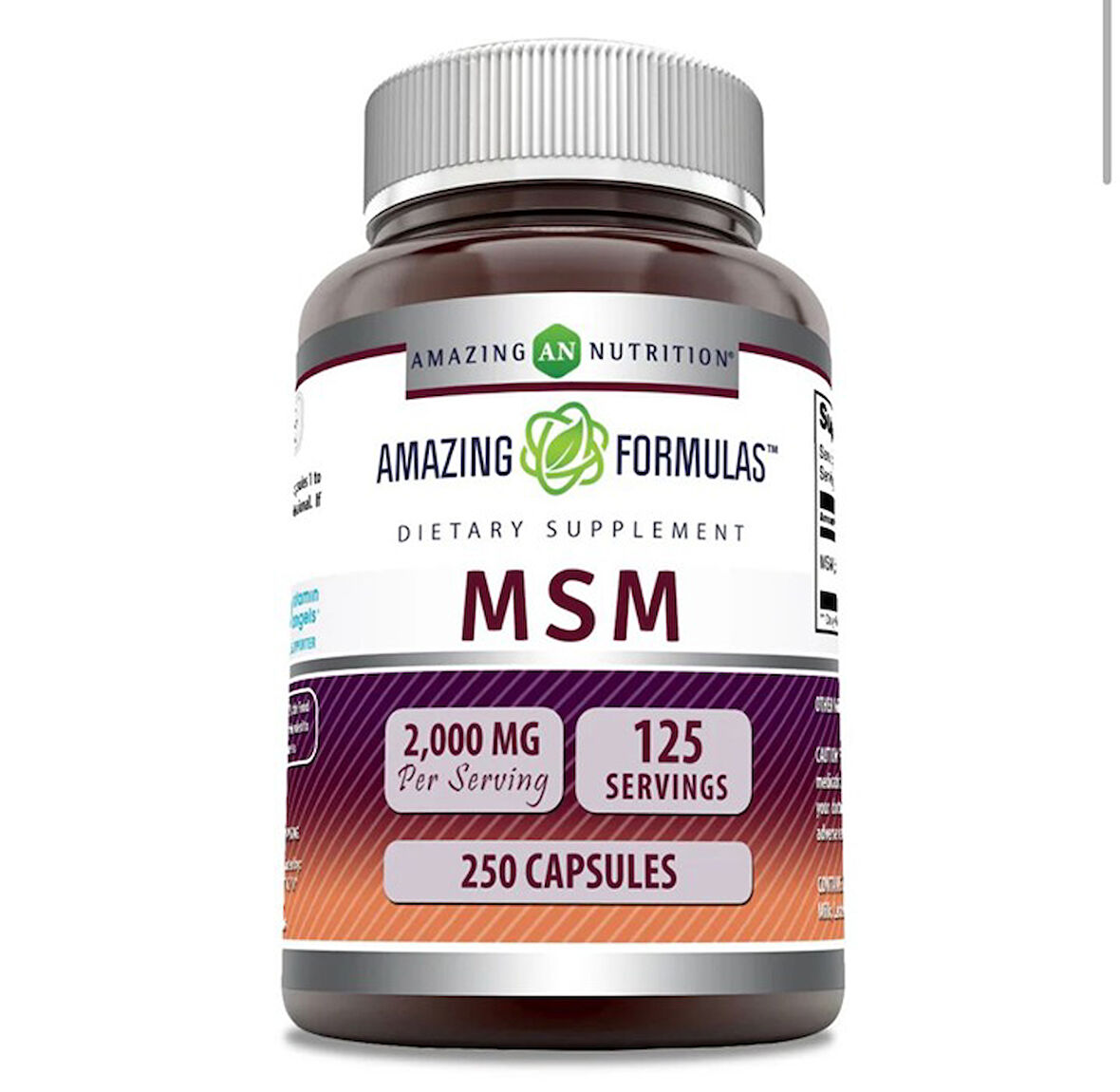 MSM (Methylsulfonylmethane) Supplement | 2000 Mg Per Serving | Capsules |  250 Kapsül 