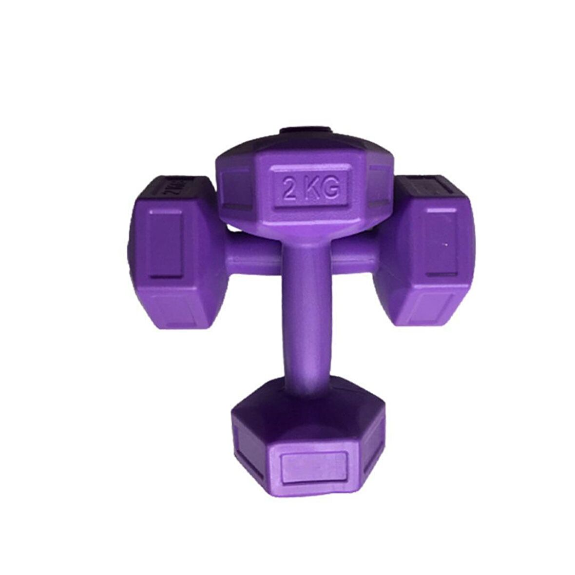 Dambıl Seti Fitness Vücut Geliştirme Aleti 2 Kg X 2 Adet 4 Kg Dumbell Ağırlık Seti -Mor