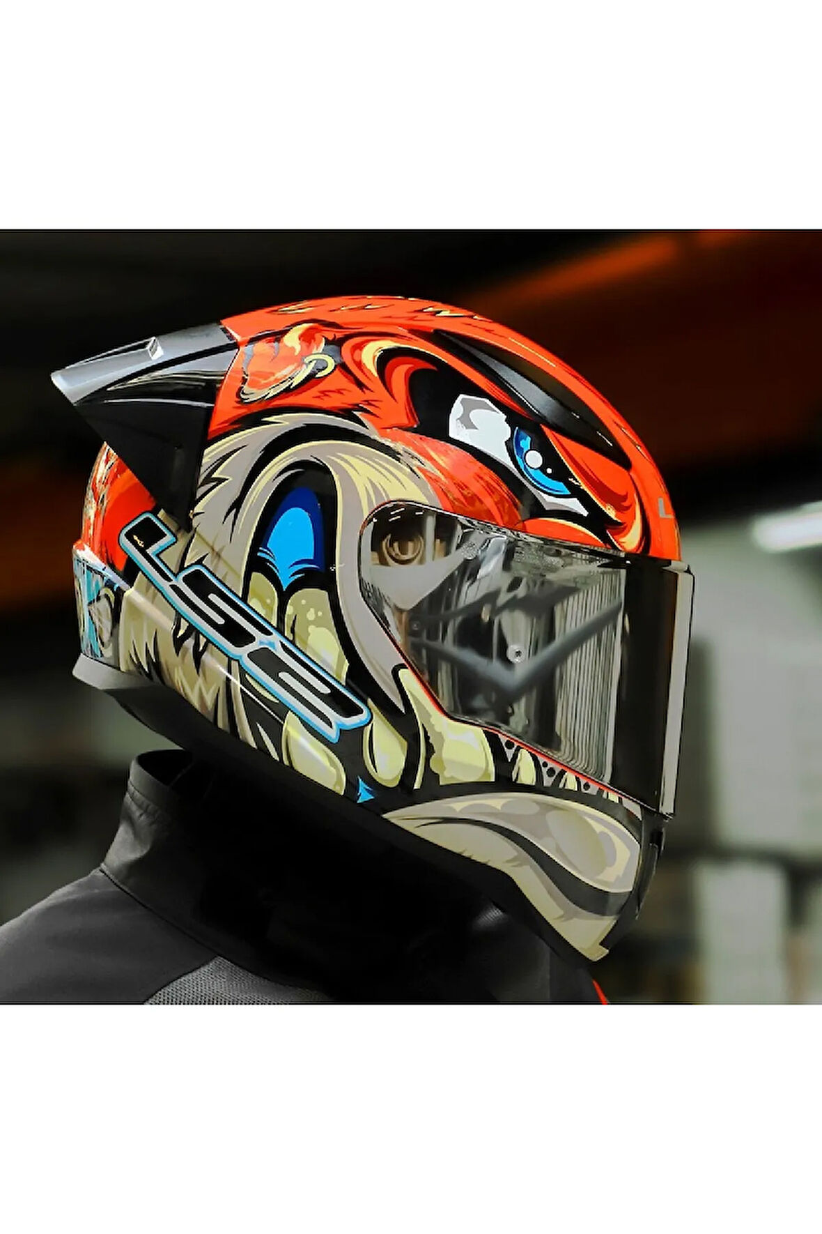 RAPID 2 RACE SPOX KIRMIZI-GRİ KAPALI MOTOSİKLET KASKI GRİ CAMLI