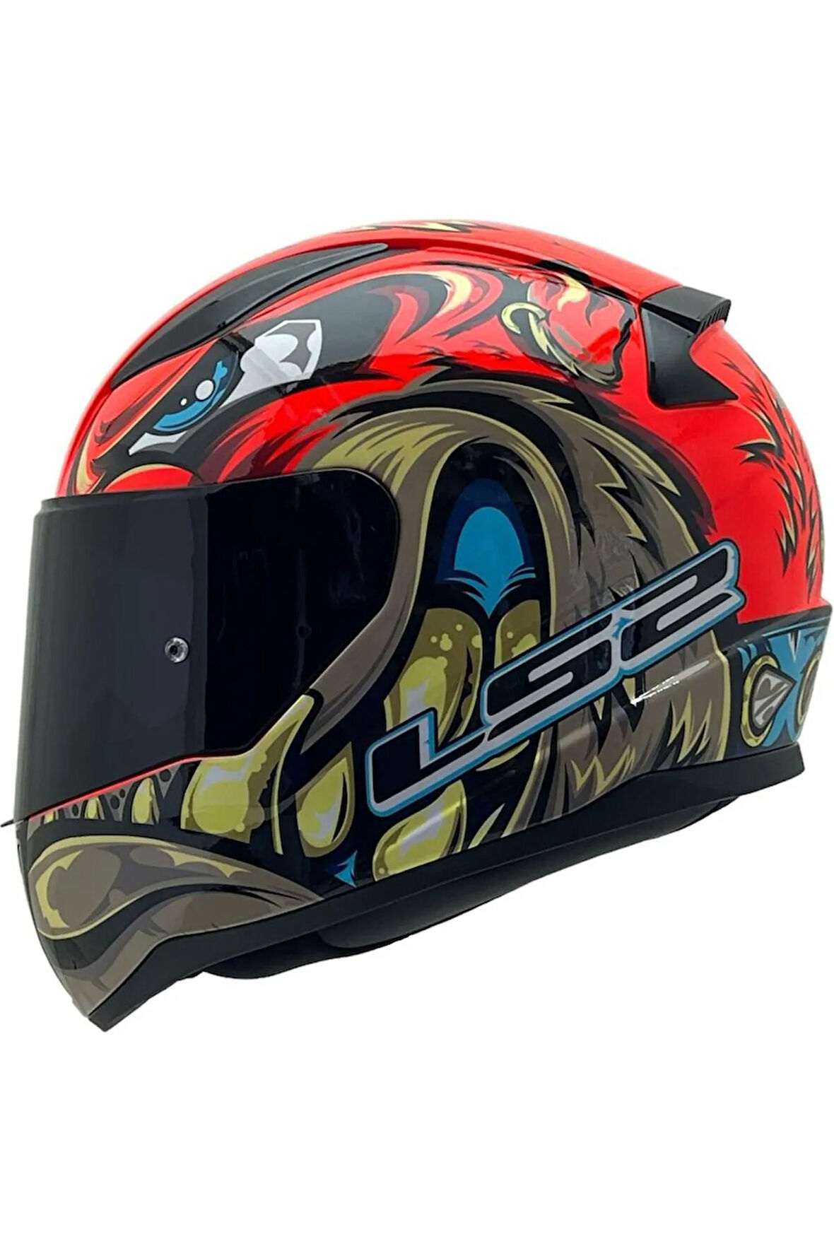 Rapıd 2 Spox Kırmızı Gri Full Face Motosiklet Kaskı Siyah Camlı