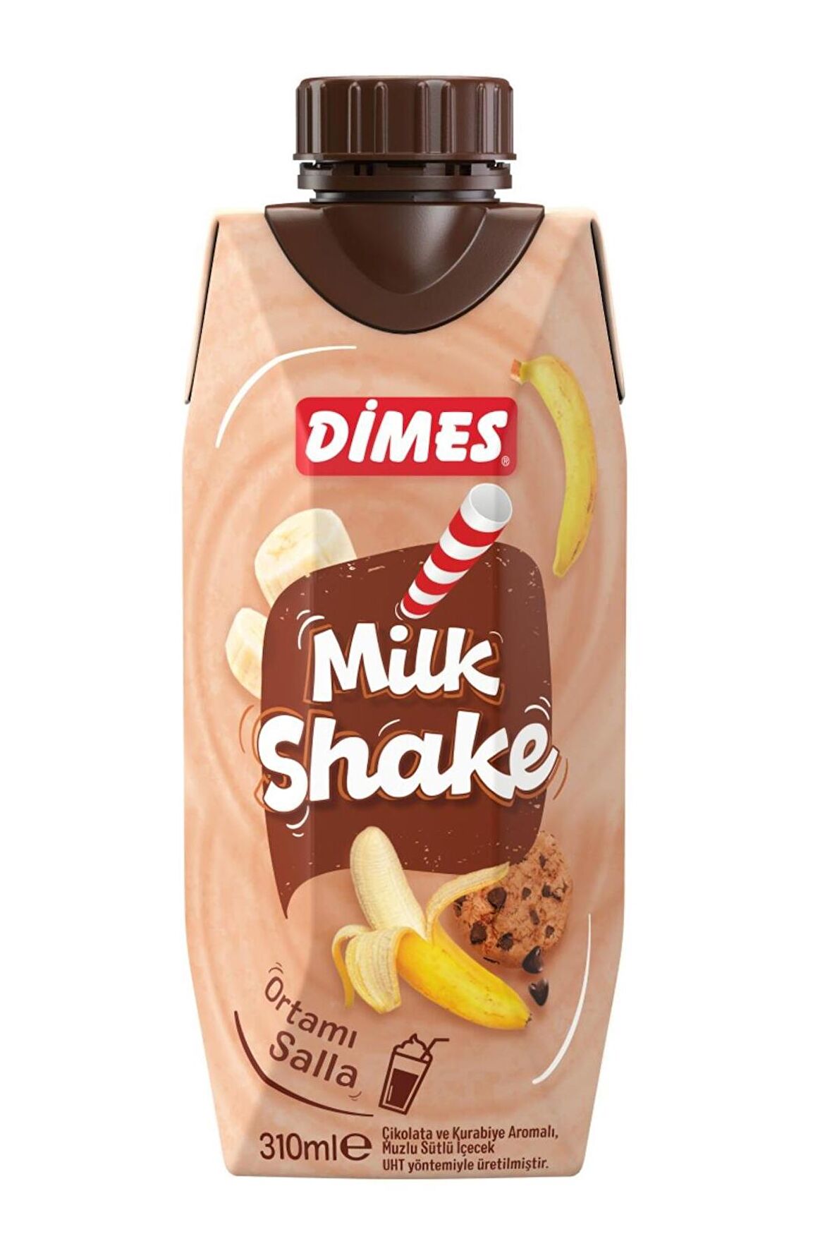 Dimes Milkshake Çikolata Ve Kurabiye Aromalı Muzlu 310 Ml