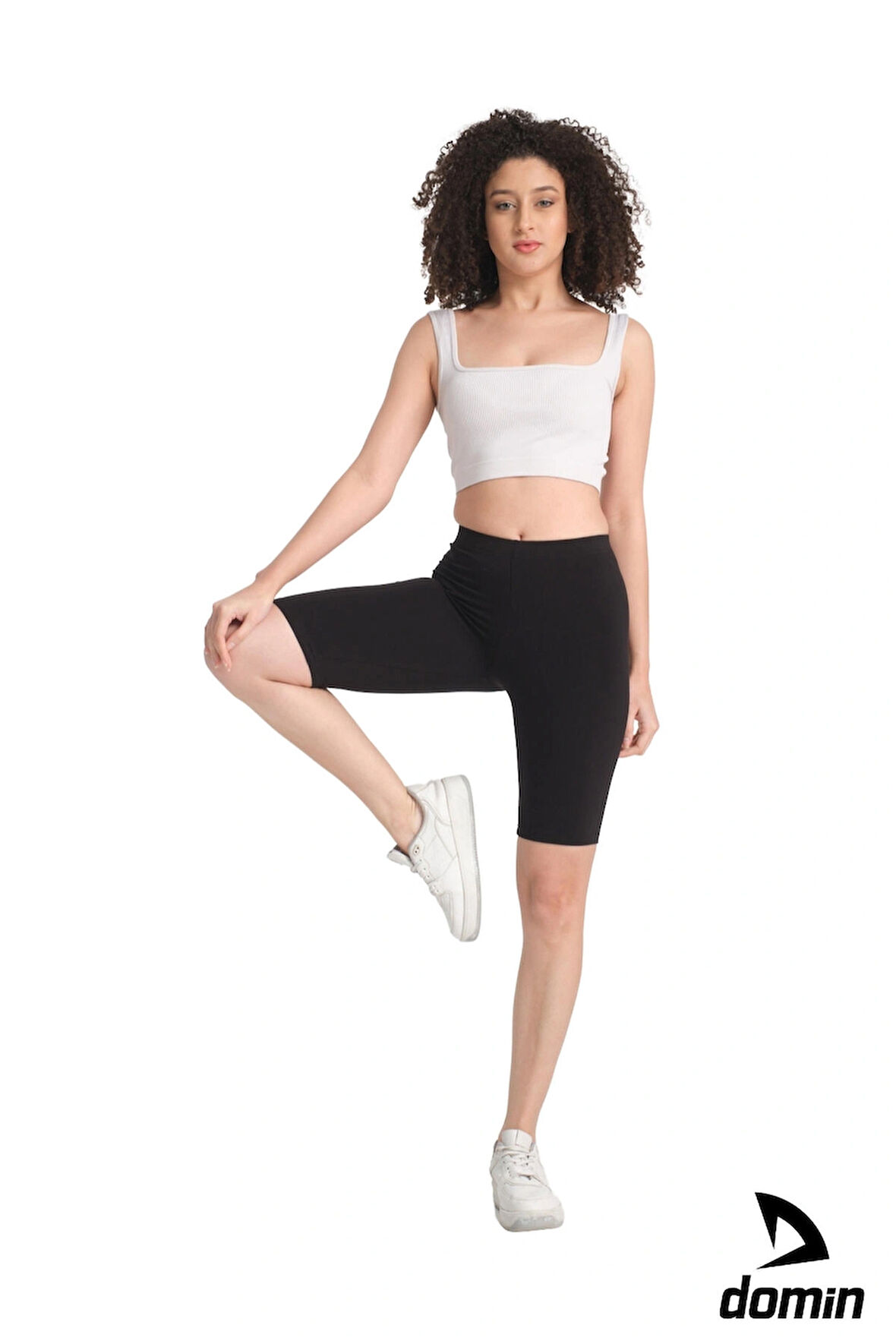 Kadın Siyah Yüksek Kalite Kısa Toparlayıcı Modal Spor Tayt