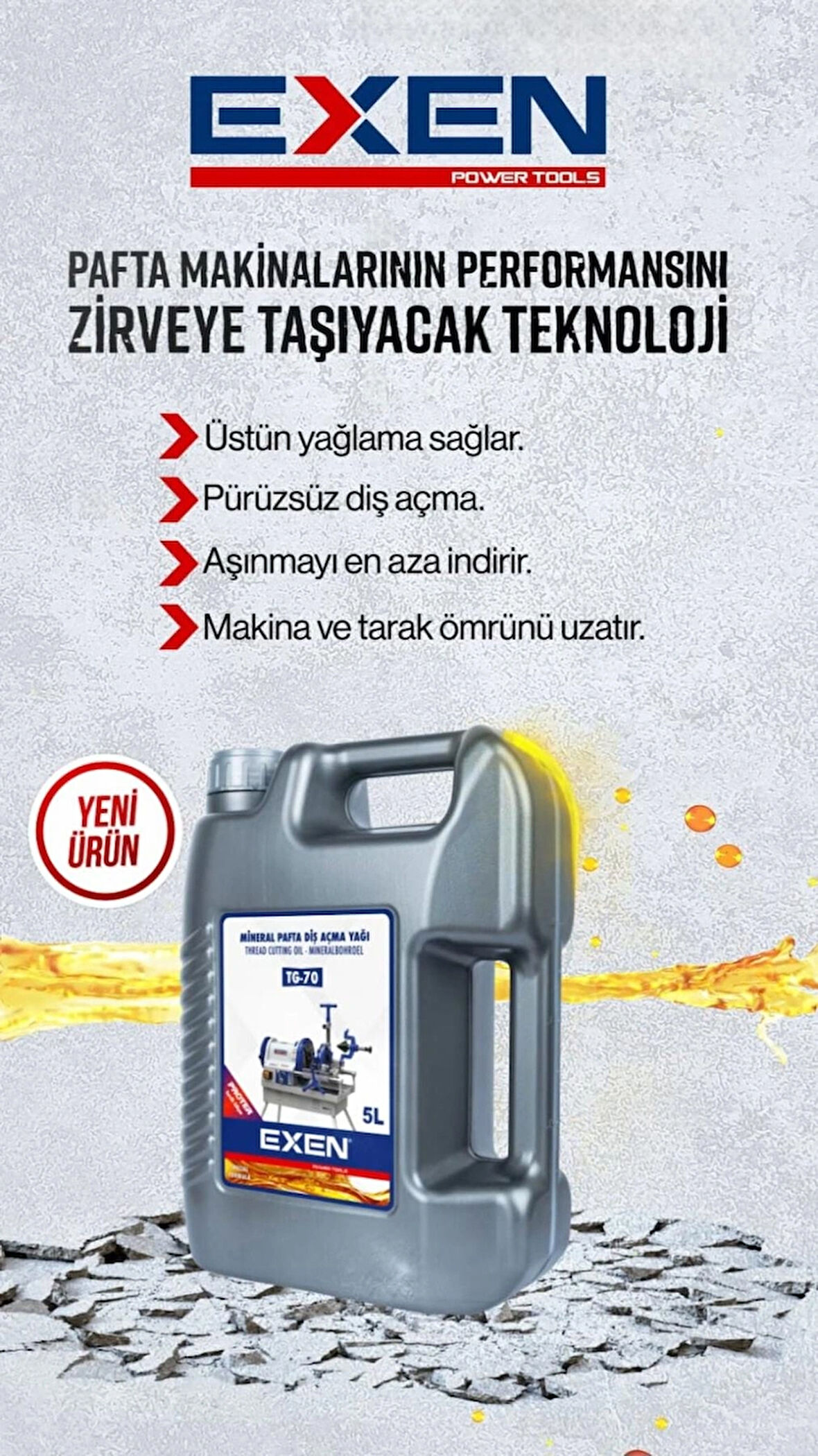 EXEN MİNERAL PAFTA DİŞ AÇMA YAĞI 5 LİTRE -  TG-70