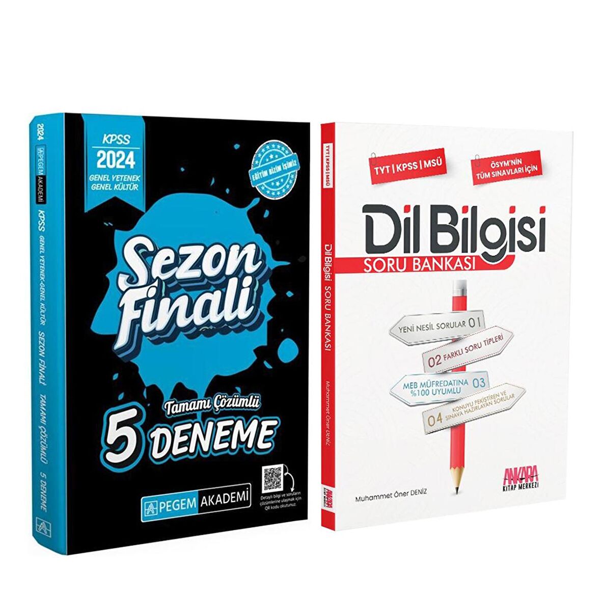 Pegem 2024 KPSS Sezon Finali 5 Deneme ve AKM Dil Bilgisi Soru Bankası Seti 2 Kitap