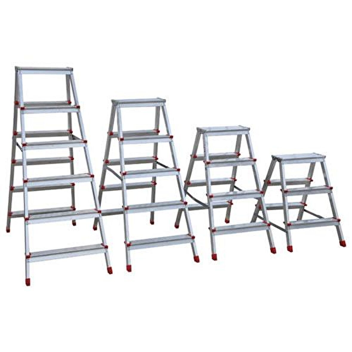 ALÜMİNYUM ÇİFT ÇIKIŞLI 4 BASAMAKLI MERDİVEN (91 CM) (ACCM.02)