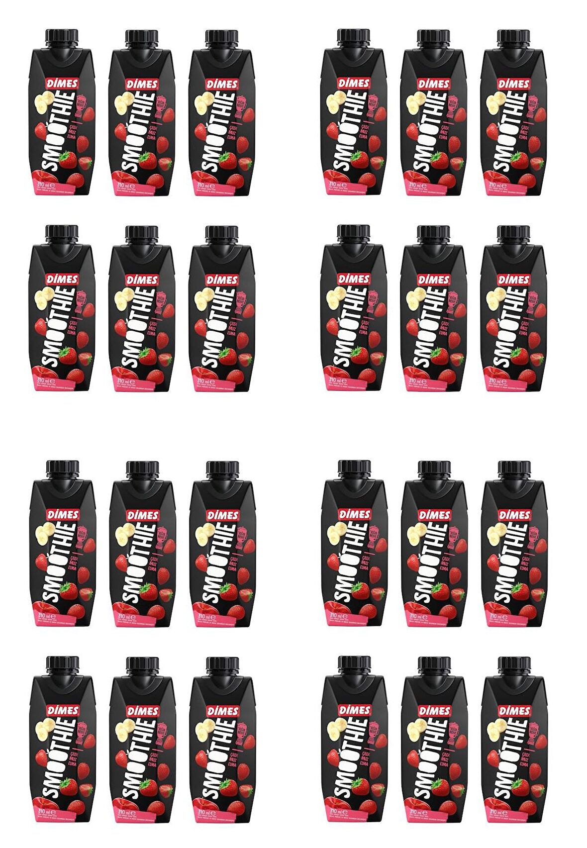Dimes Smoothie Çilek Muz Elma 310 Ml X 24 Adet