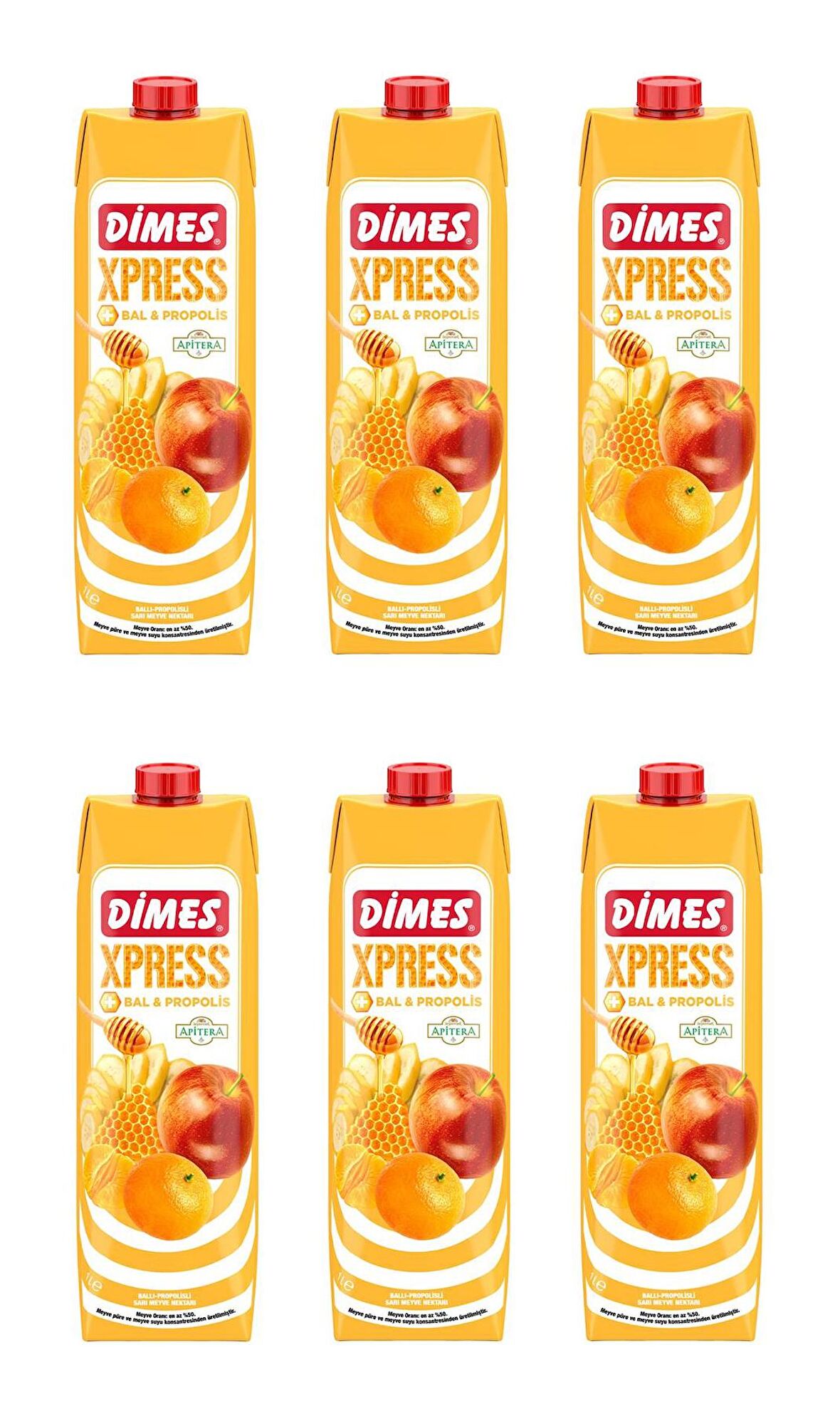 Dimes Xpress Ballı Propolisli Sarı Meyve Nektarı 1 Lt X 6 Adet