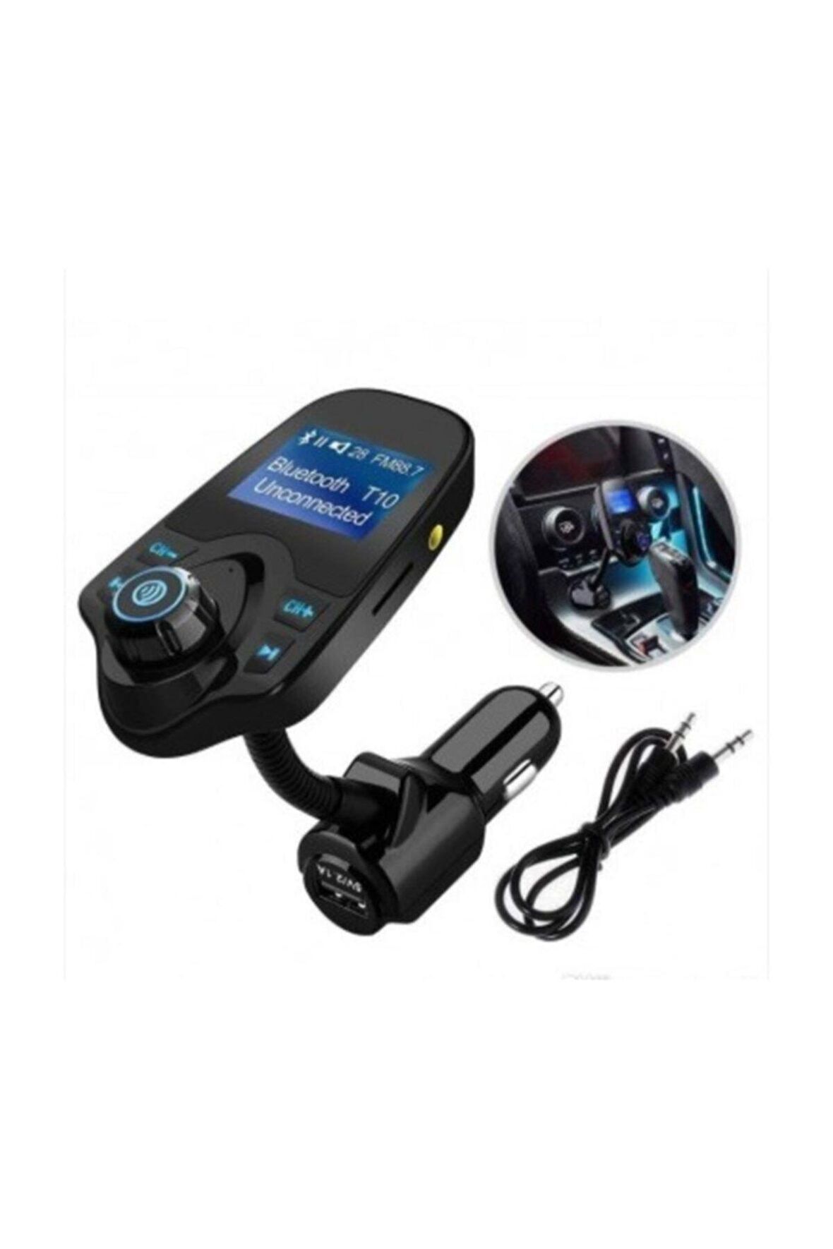 Kingboss T10 Wifi Bluetooth Araç Kiti Fm Usb Fm Transmitter %2b Araç Kiti Siyah