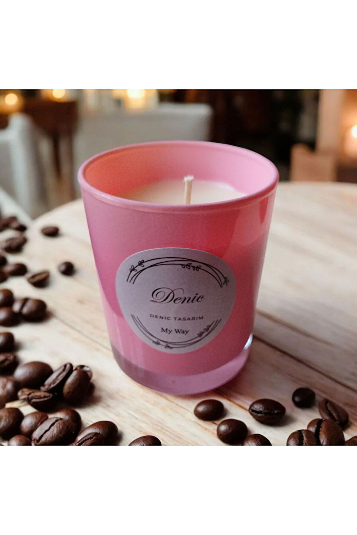 Kokulu Mum-Pembe Cam Bardak-Mayy Wayy 9*7 Çap