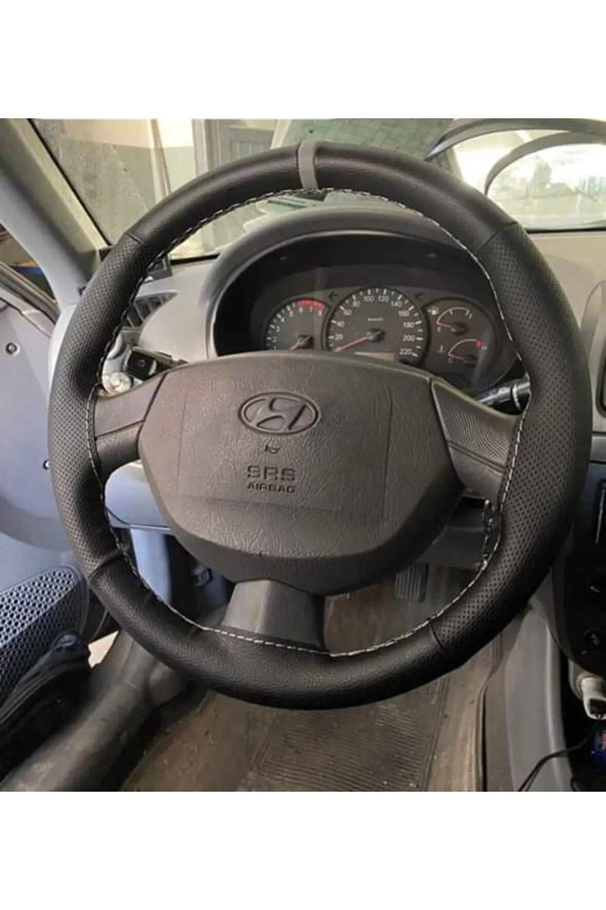 DİKİŞLİ DİREKSİYON KILIFI NOKTALI DAMARLI DERİ GRİ YÜZÜK/ DİKİŞLİ HYUNDAİ ADMİRE İÇİN HIZLI KARGO
