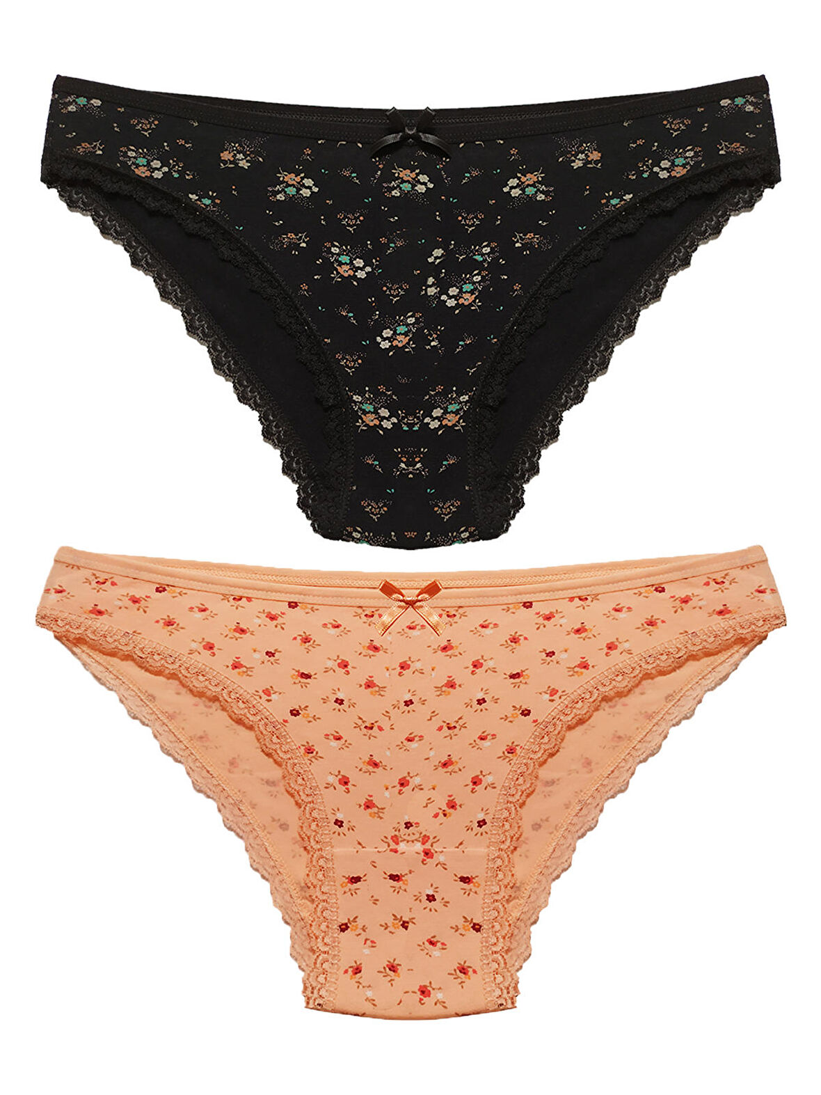 2 Lİ Paket Desenli Dantelli M Beden Kadın Bikini Külot