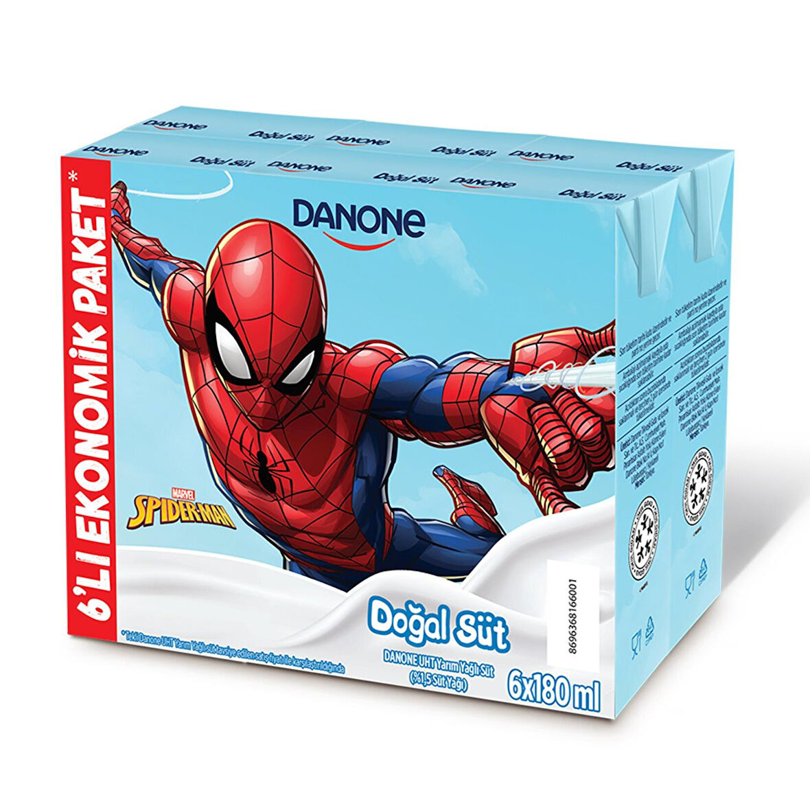 Danone Doğal Süt 180 Ml X 6 Adet