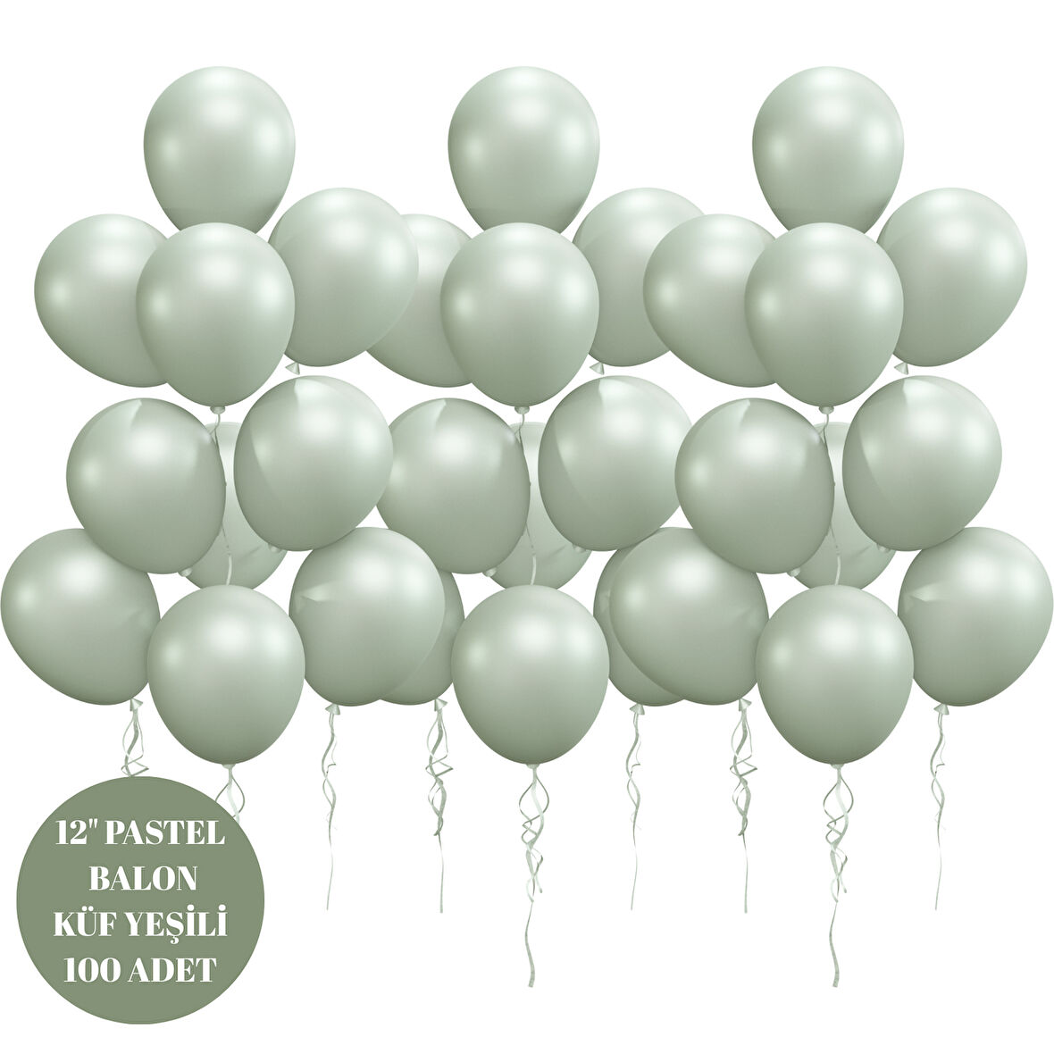 Küf Yeşili Pastel Balon 100 Adet 12 inç