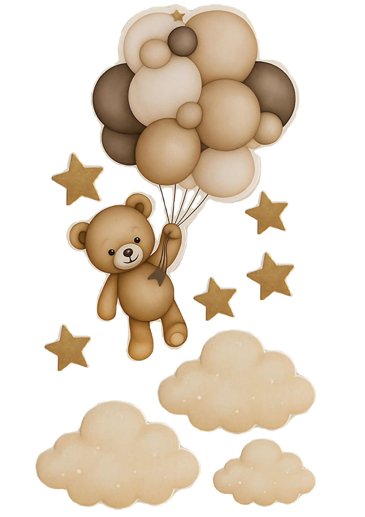 Yenilebilir Şekerli Kağıt Baskısı Cupcake ve Pasta Resim Baskı Ayıcık Temalı 34