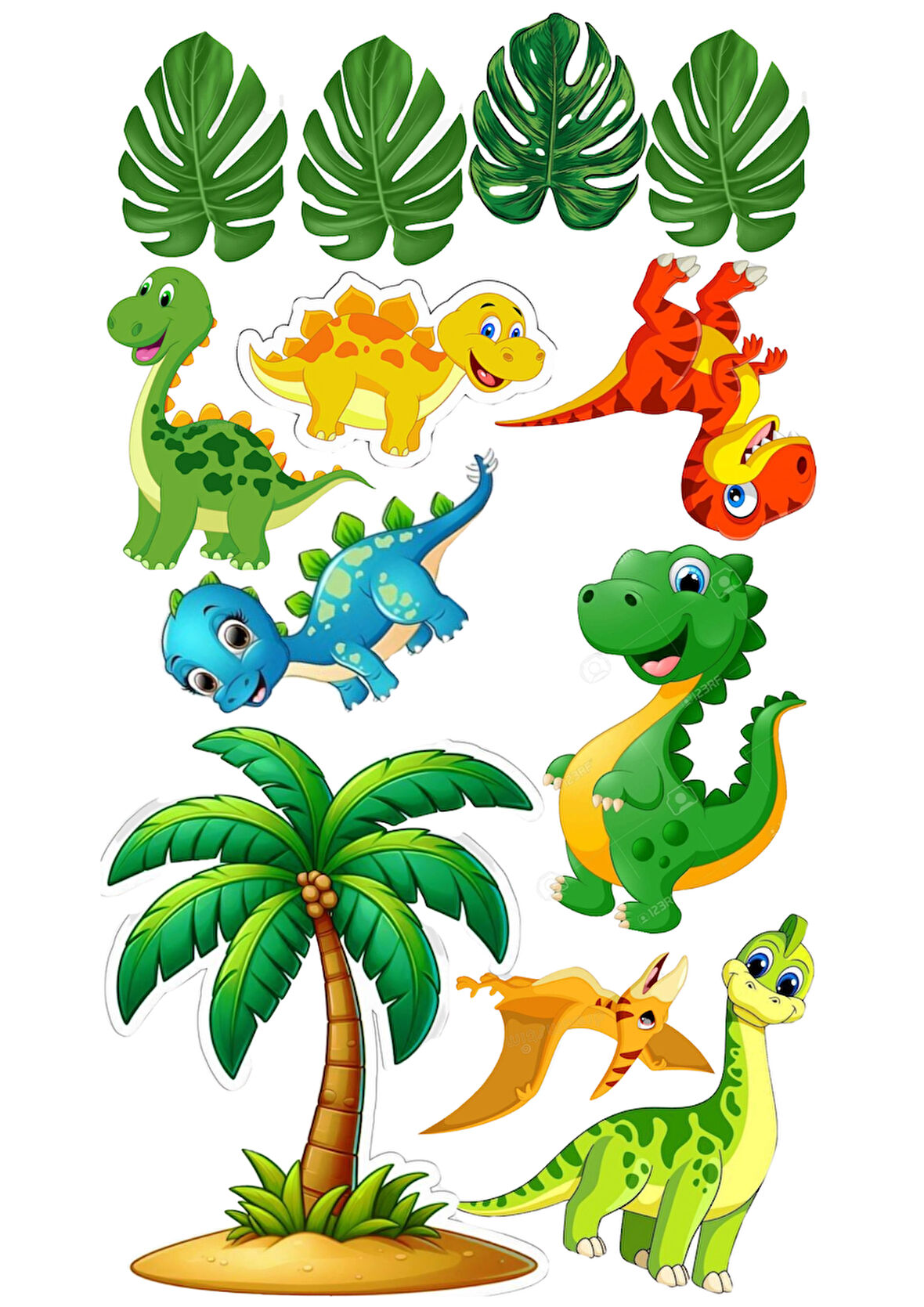 Yenilebilir Şekerli Kağıt Baskısı Cupcake ve Pasta Resim Baskı Dinazor Temalı 52