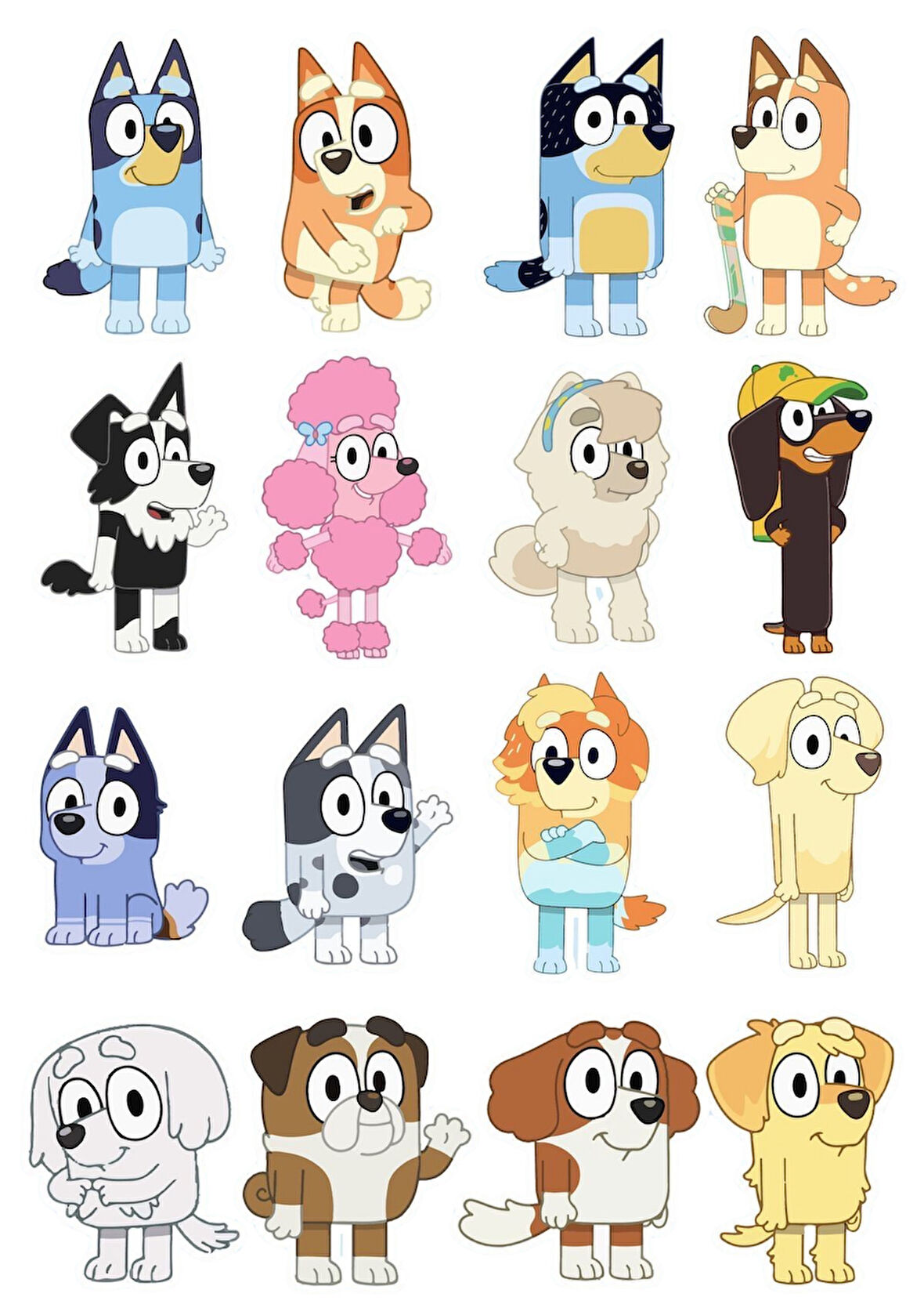 Yenilebilir Şekerli Kağıt Baskısı Cupcake ve Pasta Resim Baskı Bluey Temalı 100