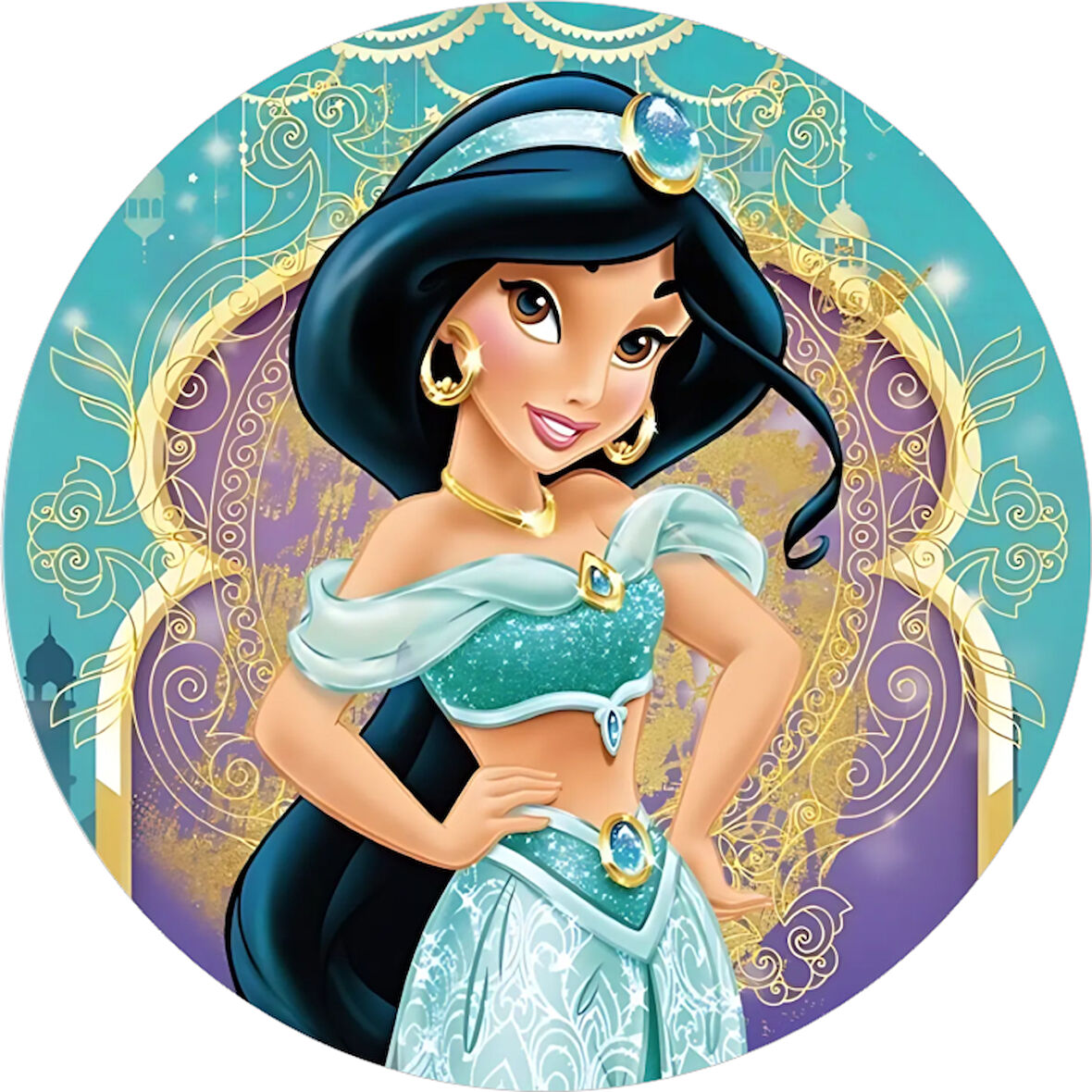 Yenilebilir Yuvarlak Pasta Resim Baskısı 20 cm Şekerli Kağıt Moana Temalı 31
