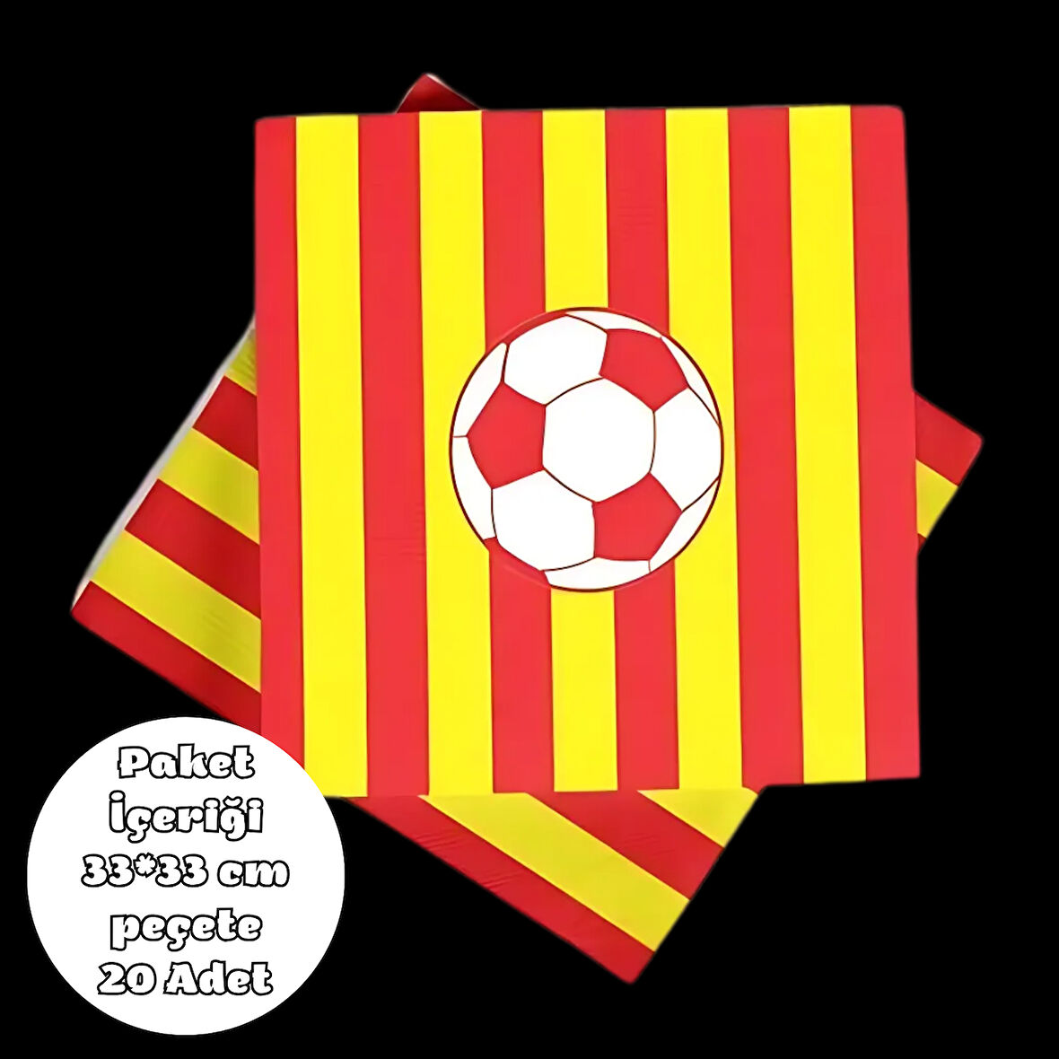 Sarı Kırmızı Taraftar Peçete 33*33 cm 20 Adet