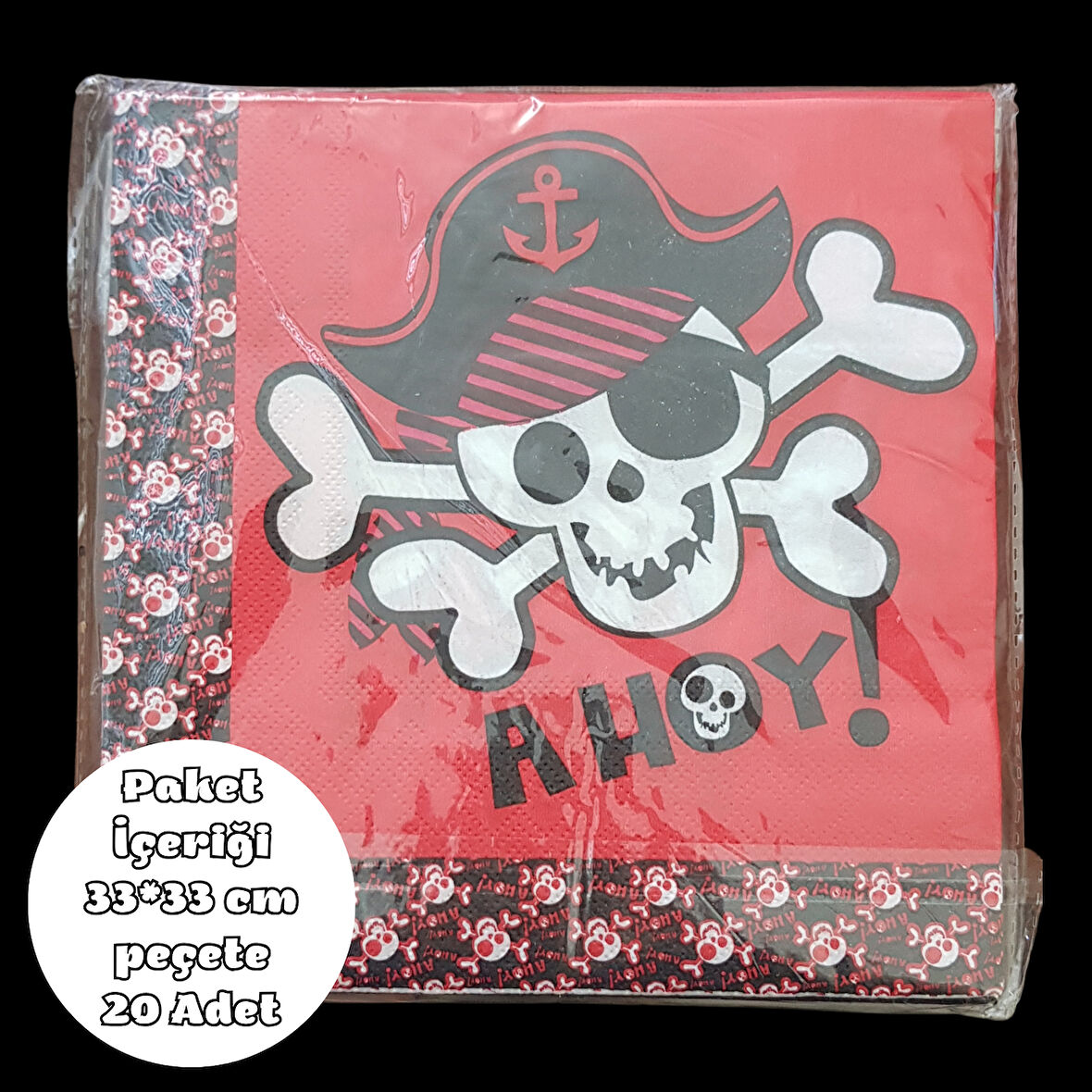Korsan Temalı Peçete 33*33 cm 20 Adet