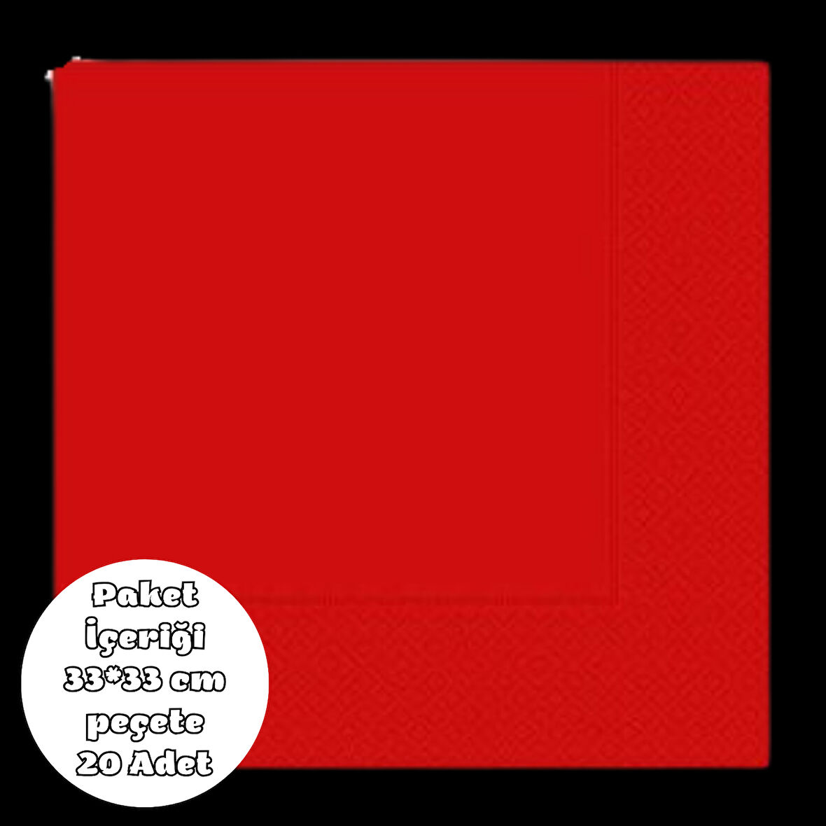 Kırmızı Peçete 33*33 cm 20 Adet