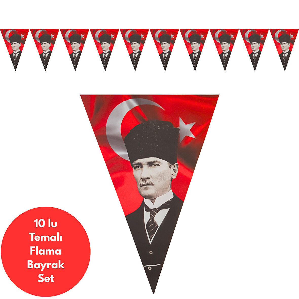 Atatürk Türk Bayrağı Flama Bayrak Set Süs