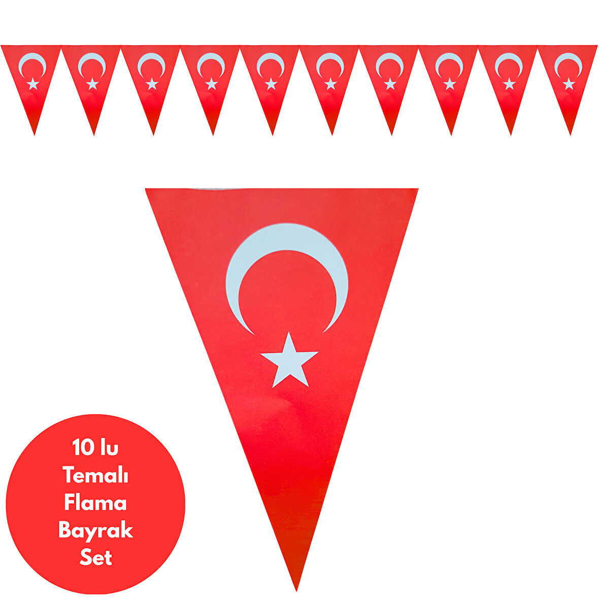 Türk Bayrağı Flama Bayrak Set Süs
