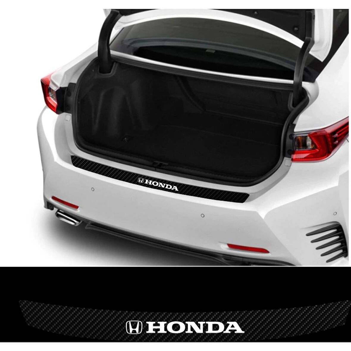 Honda City İçin Uyumlu Aksesuar Oto Arka Tampon Bagaj Koruyucu Sticker 92*7 Cm