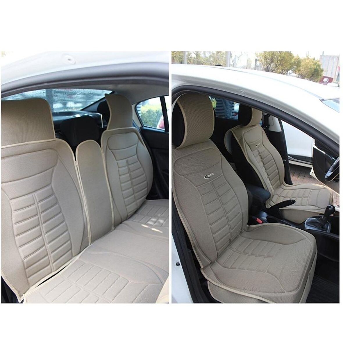 Ford Fiesta Eski Bej Oto Koltuk Minderi Ortopedik 5'li Set Comfort