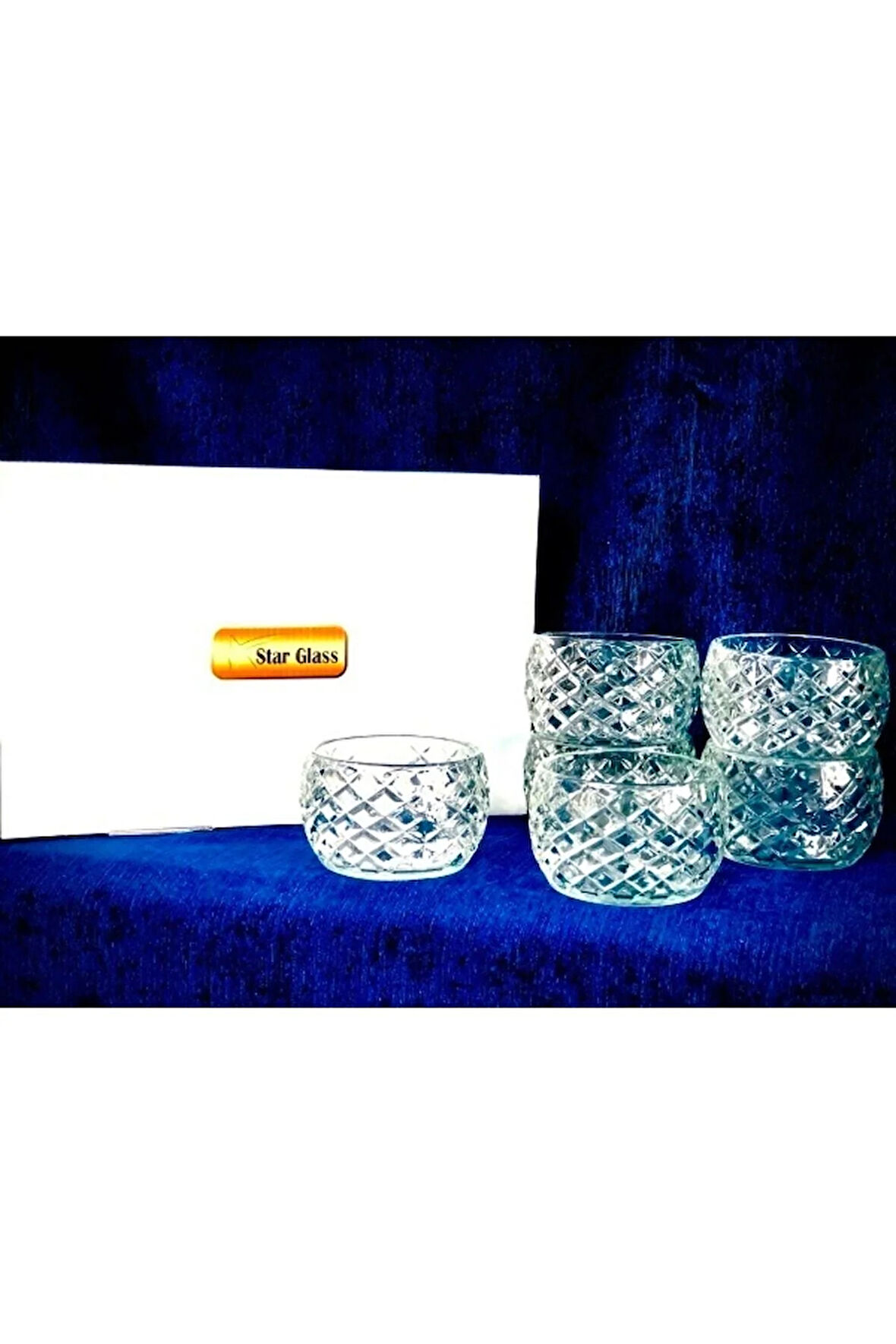 Almarandi 6 Adet Yuvarlak Cam Dondurma - Magnolya - Sunum - Çerez Kase Seti