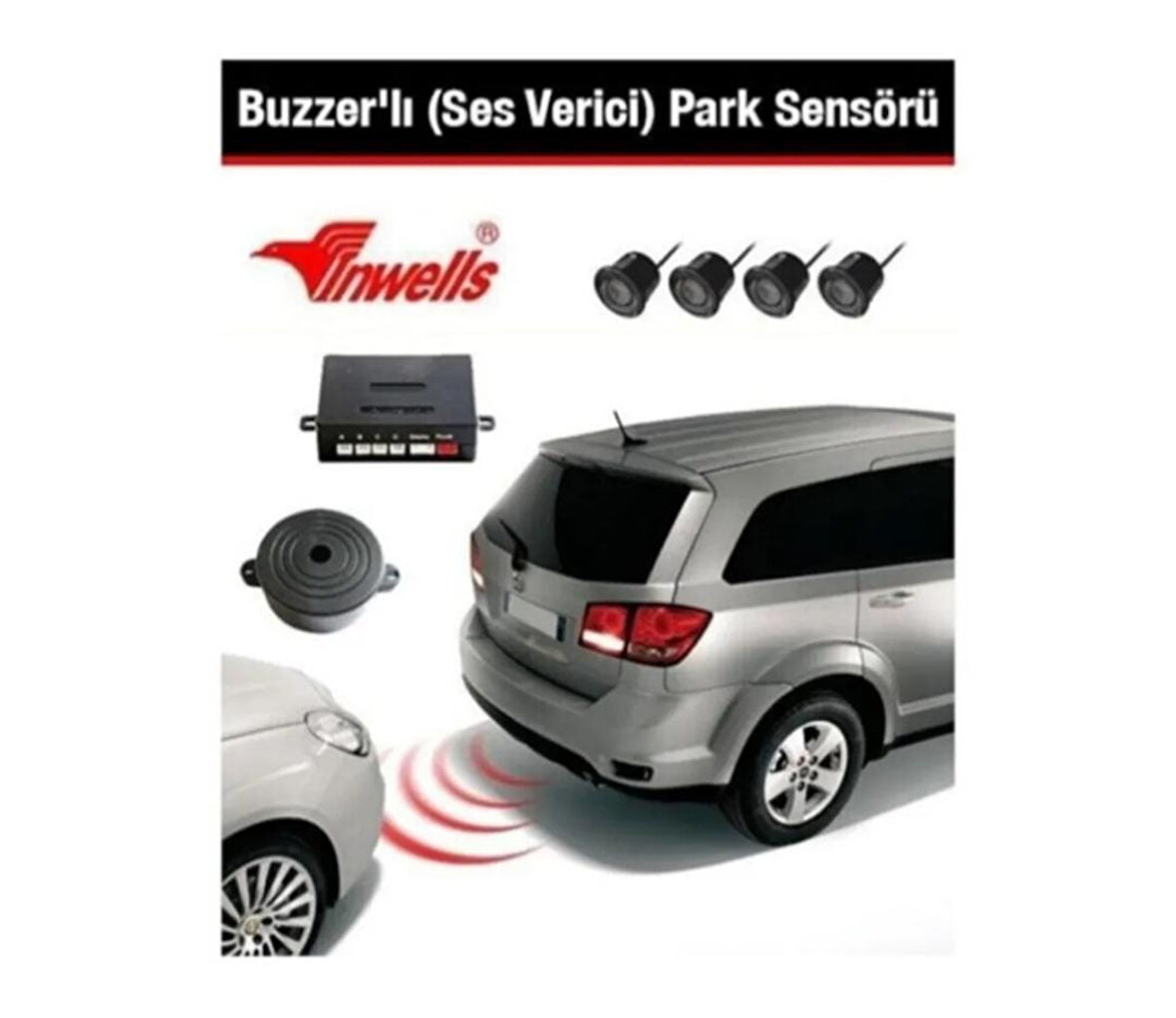 Hyundai İ20 Uyumlu Park Sensörü Ses İkazlı Buzzerlı Siyah Inwells