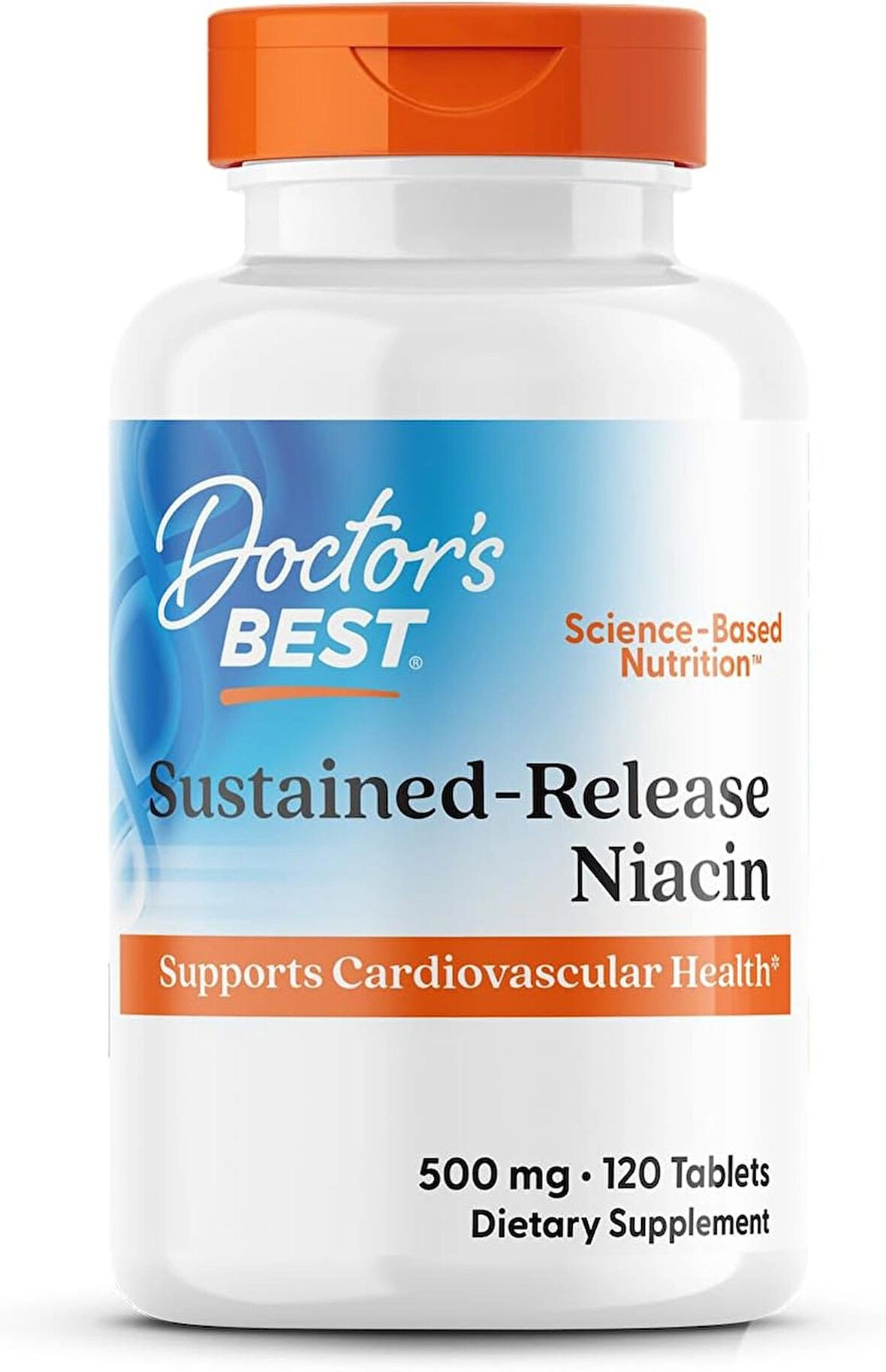 Doctors Best Sustained-Release Vitamin B3 Niacin with niaXtend Supports Heart Health 120 Veg Caps