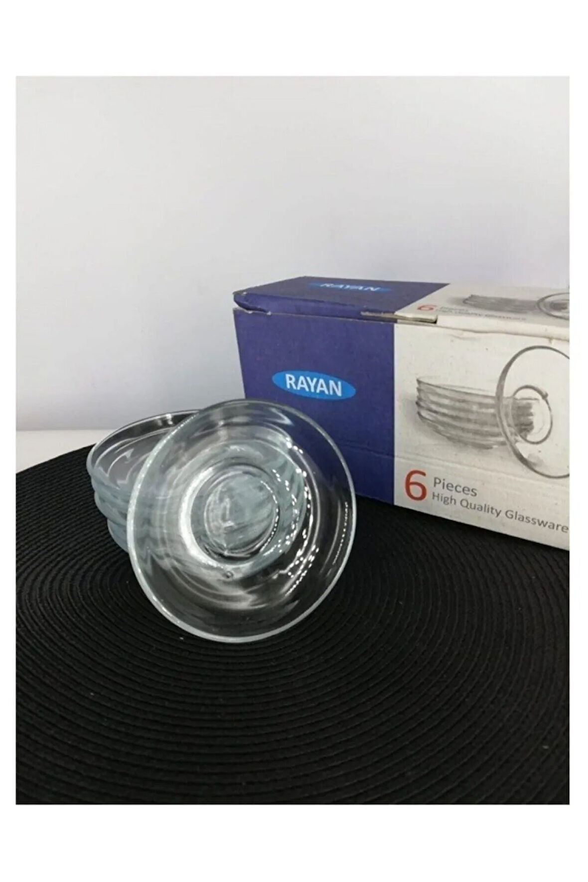 Çay Tabağı 6 lı Underline Cam Royaleks-RYG3009