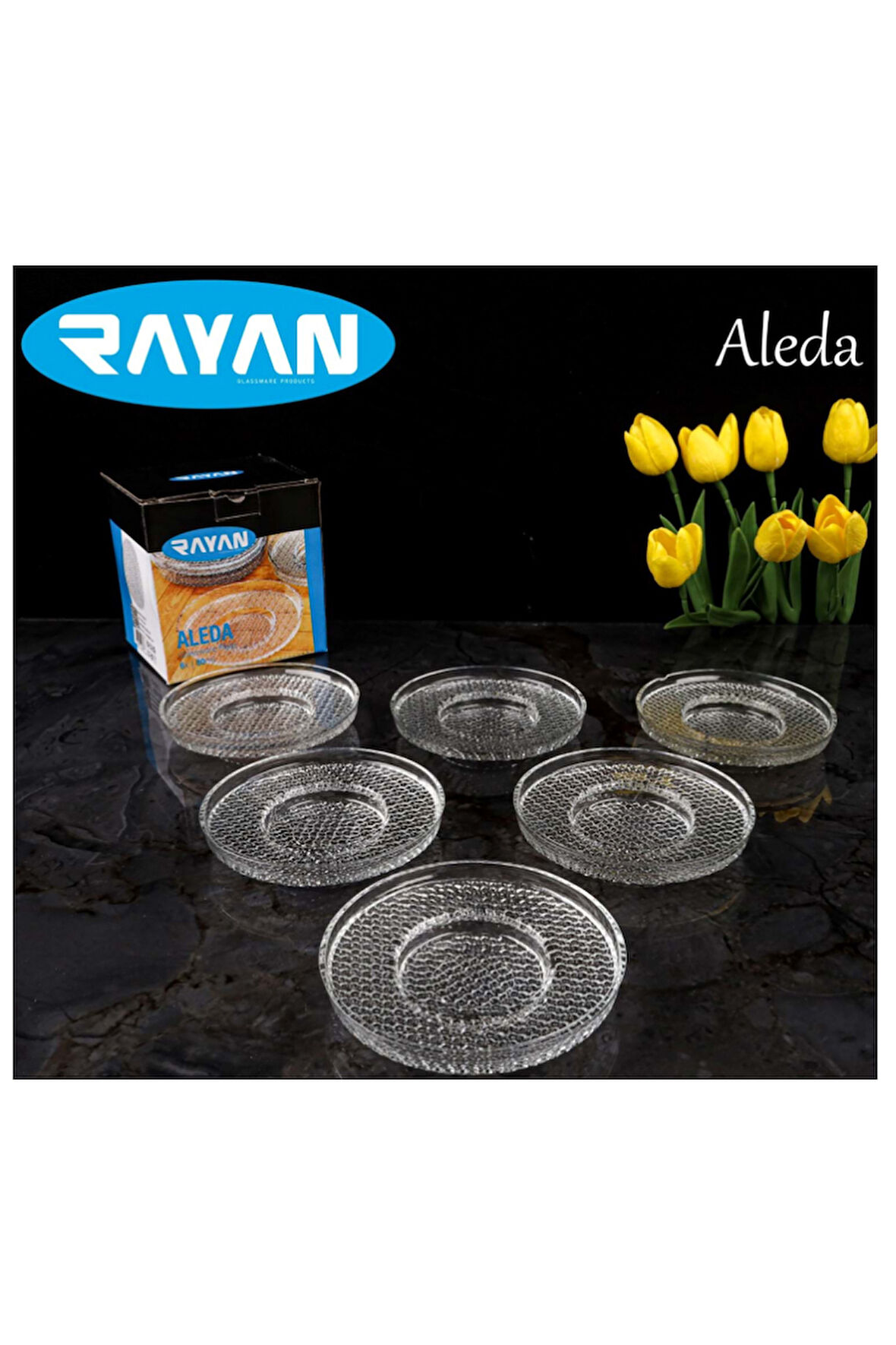 Rayan Aleda 6 lı Çay Tabağı